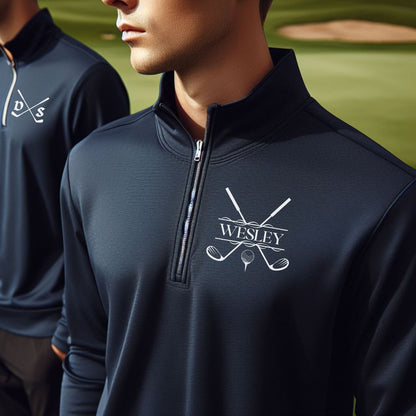 Personalized Lightweight Golf Sweatshirt, Quarter Zip Pullover Sweater, Custom Golf Gift, Gift for Golfer, Gift for Husband, Boyfriend Gift