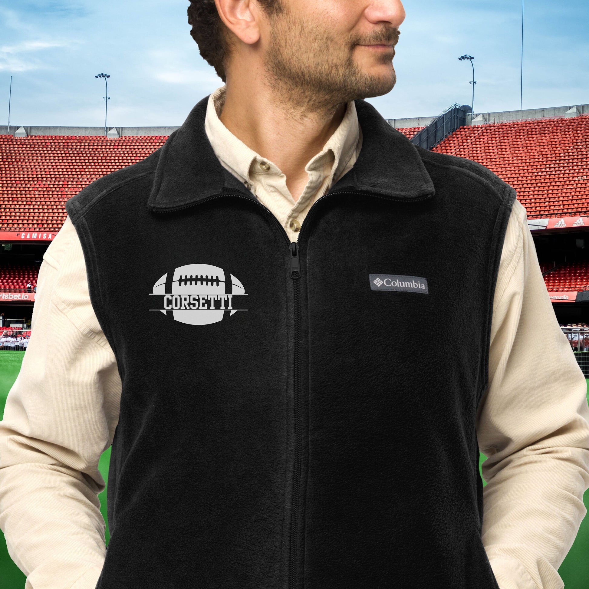 Custom Fleece Football Vest, Personalized Football Vest, Fleece Sweatshirt, Football Jacket, Football Sweatshirt, Football Team Gift, Coach