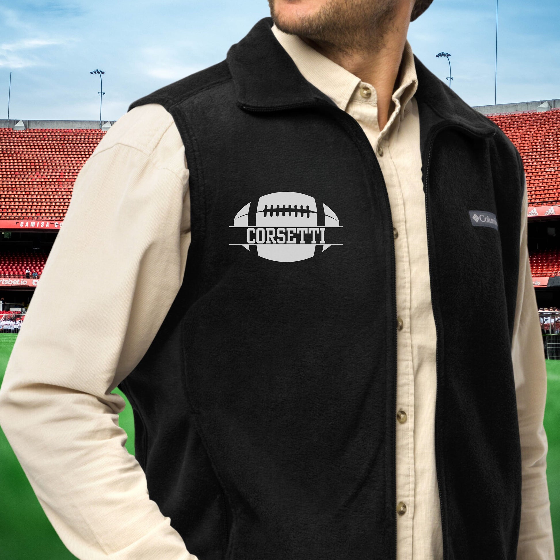 Custom Fleece Football Vest, Personalized Football Vest, Fleece Sweatshirt, Football Jacket, Football Sweatshirt, Football Team Gift, Coach