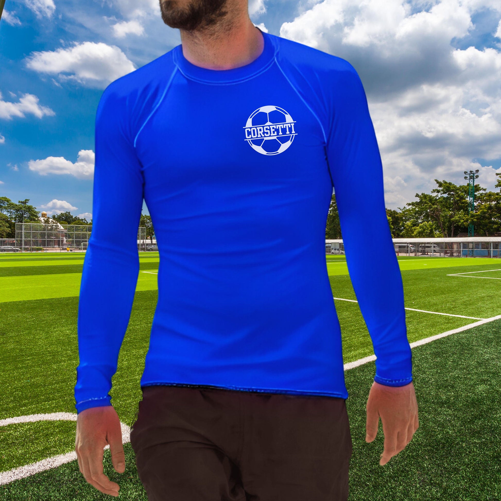 Men's Custom Soccer Shirt, Men's Rash Guard, Soccer Undershirt, Dry Fit Undershirt, Men's Spandex Athletic Shirt, Gift for Son, Soccer Team