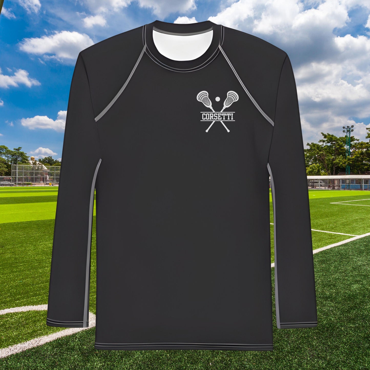 Men's Custom Lacrosse Shirt, Personalized Rash Guard, Lacrosse Undershirt, Dry Fit Undershirt, Men's Spandex Athletic Shirt, Lax Player Gift