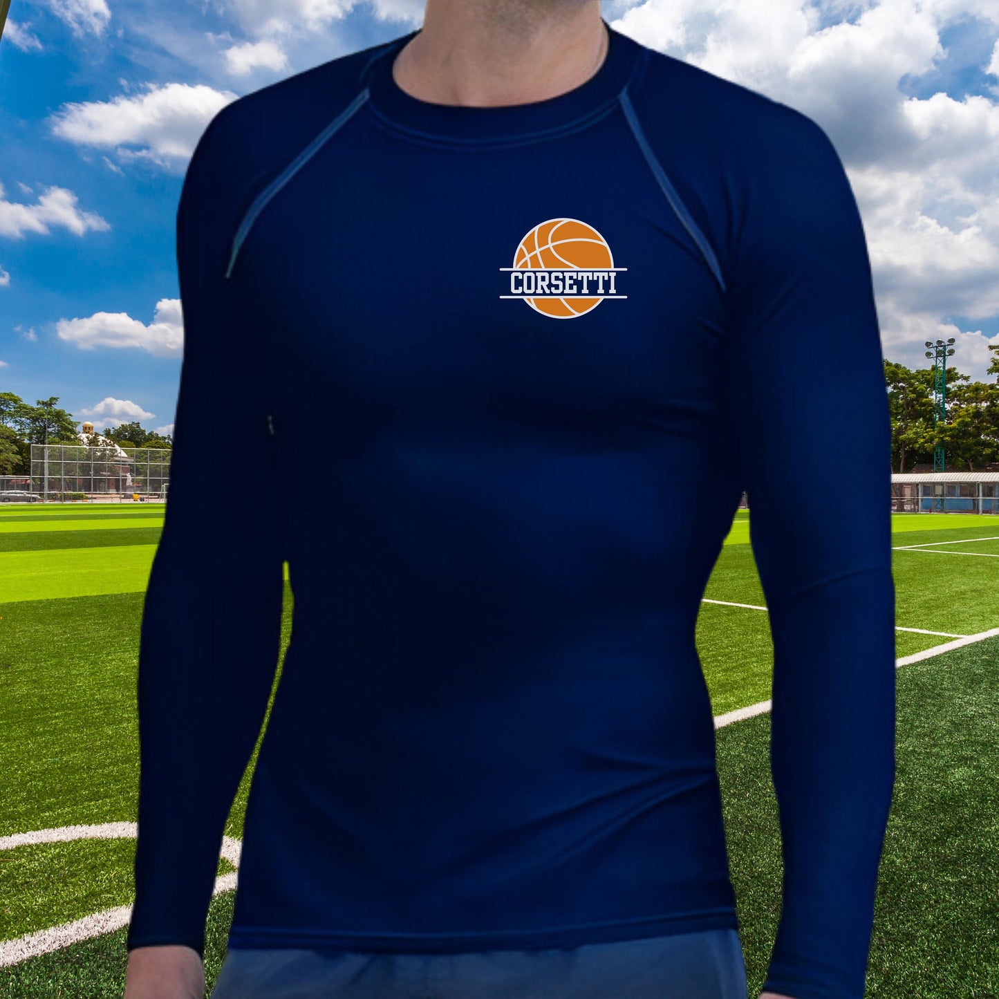 Men's Custom Basketball Shirt, Personalized Rash Guard, Basketball Undershirt, Dry Fit Undershirt, Men's Spandex Athletic Shirt, BBall Gift