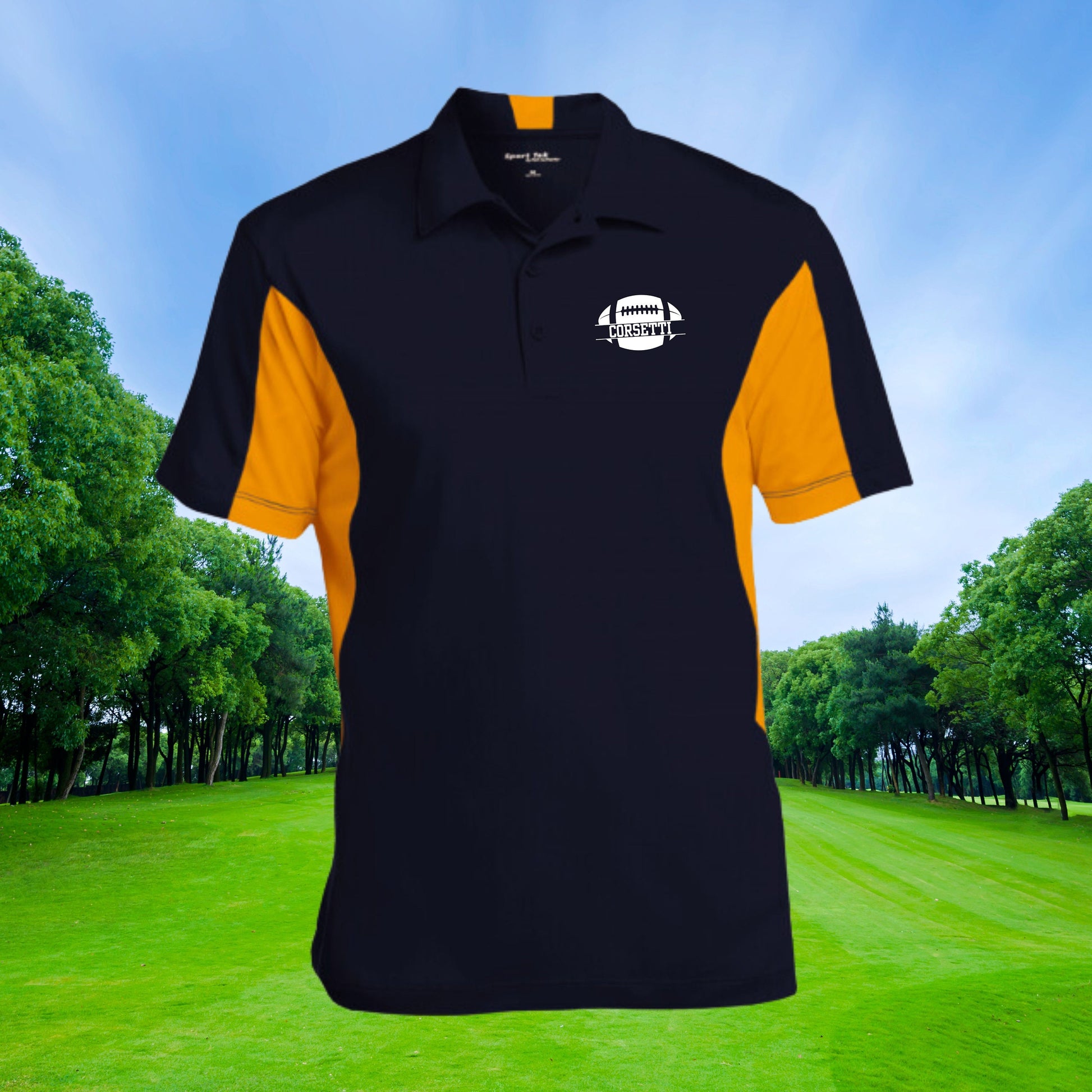 Men's Custom Football Polo, Personalized Football Polo, Men's Football Polo, Football Coach Gift, Football Team Gift, Men's Football Shirt