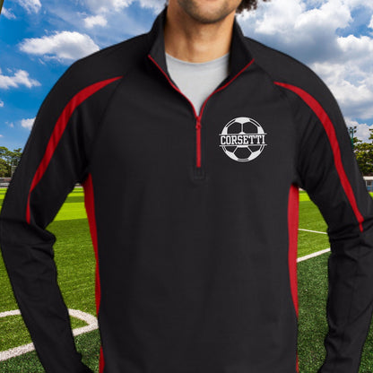 Personalized Soccer Sweatshirt, Custom Half Zip Pullover Sweater, Custom Soccer Gift, Soccer Coach Gift, Soccer Team Gift, Soccer Monogram
