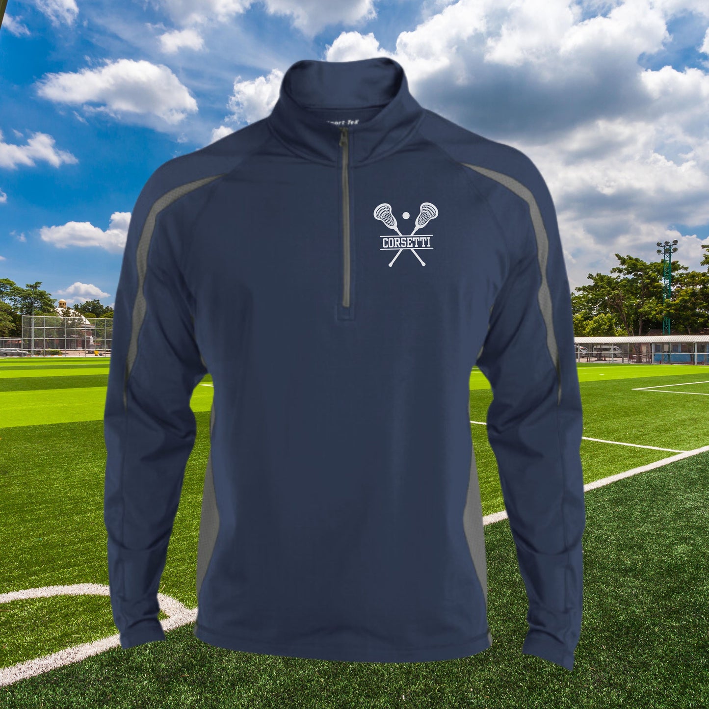 Personalized Lacrosse Sweatshirt, Custom Half Zip Pullover Sweater, Custom Lax Gift, Lacrosse Coach Gift, Lacrosse Team Gift, Lax Monogram