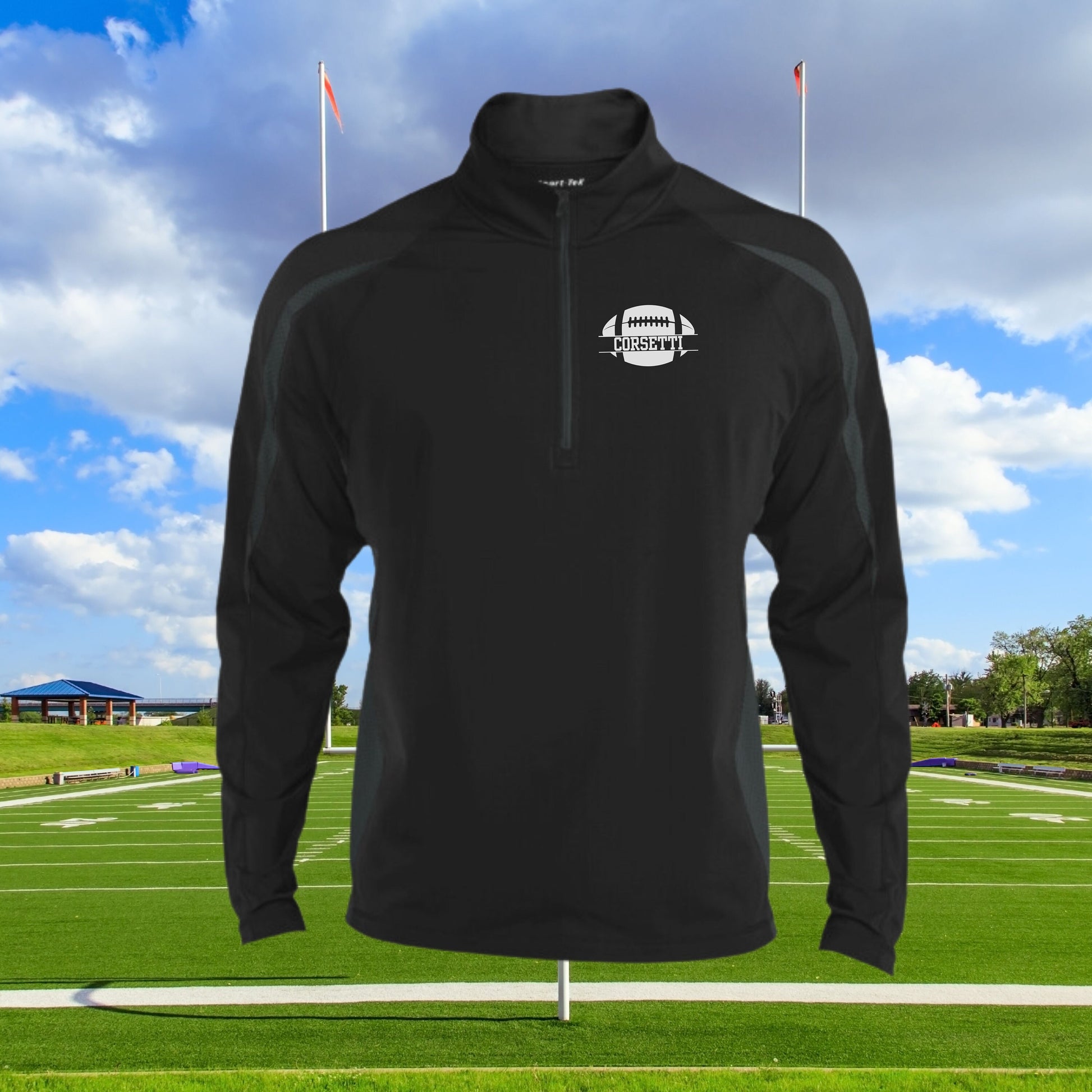 Personalized Football Sweatshirt, Custom Half Zip Pullover Sweater, Custom Football Gift, Perfect Football Coach Gift, Football Team Gift