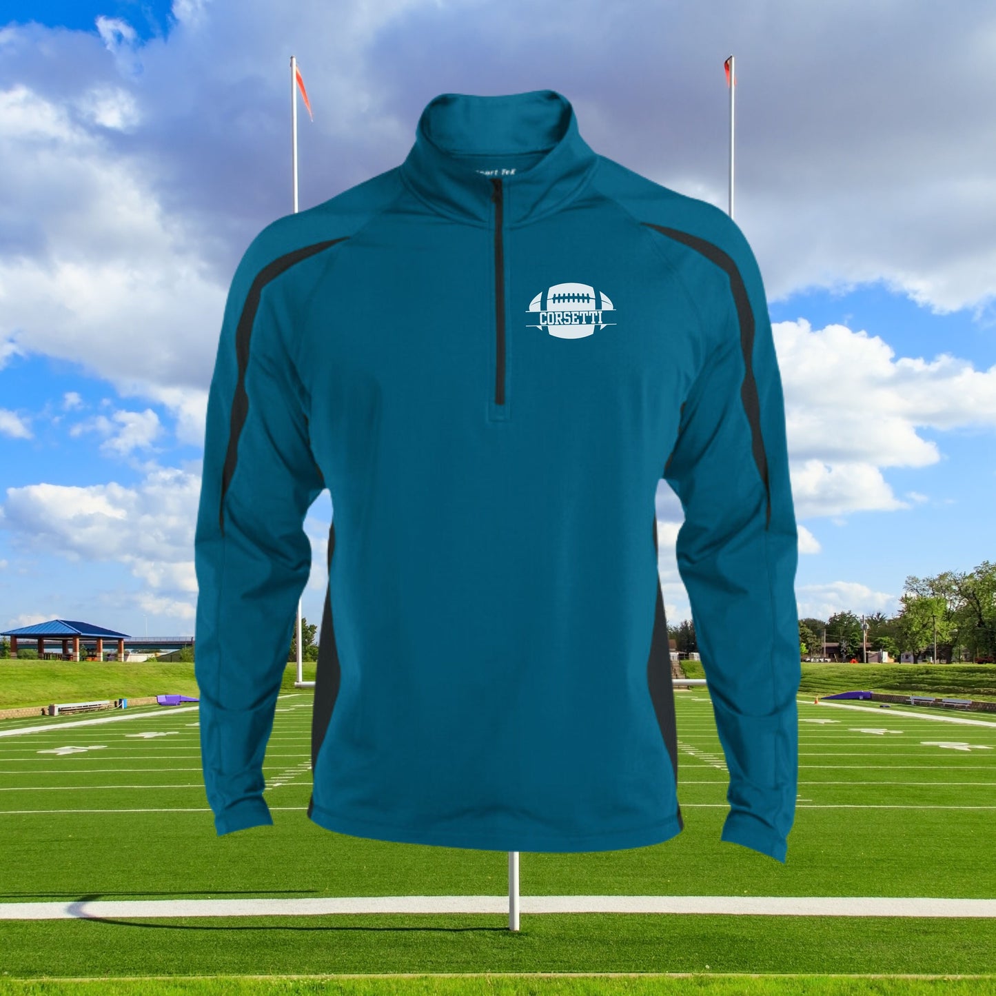 Personalized Football Sweatshirt, Custom Half Zip Pullover Sweater, Custom Football Gift, Perfect Football Coach Gift, Football Team Gift