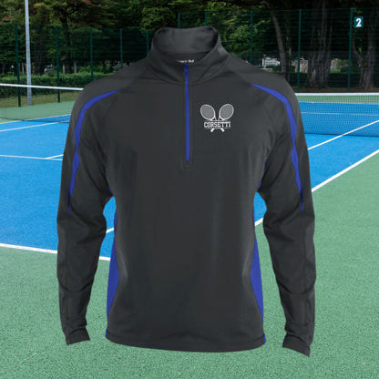 Personalized Tennis Sweatshirt, Custom Half Zip Pullover Sweater, Custom Tennis Gift, Tennis Coach Gift, Tennis Team Gift, Tennis Monogram