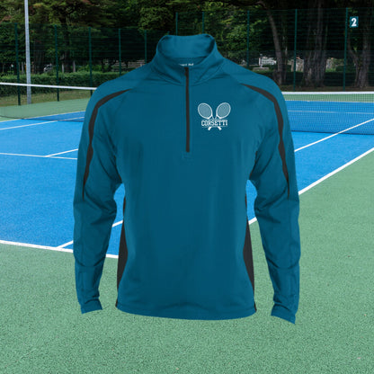 Personalized Tennis Sweatshirt, Custom Half Zip Pullover Sweater, Custom Tennis Gift, Tennis Coach Gift, Tennis Team Gift, Tennis Monogram