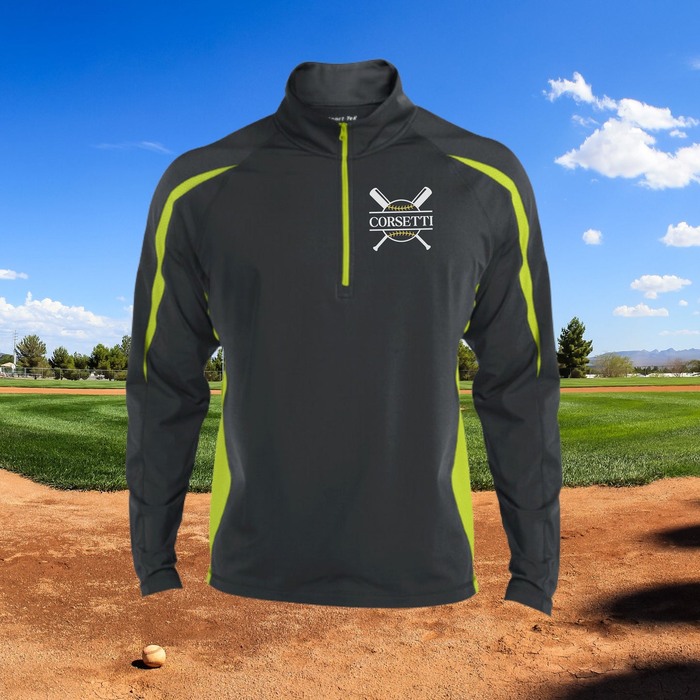 Personalized Softball Sweatshirt, Custom Half Zip Pullover Sweater, Custom Softball Gift, Perfect Softball Coach Gift, Softball Team Gift