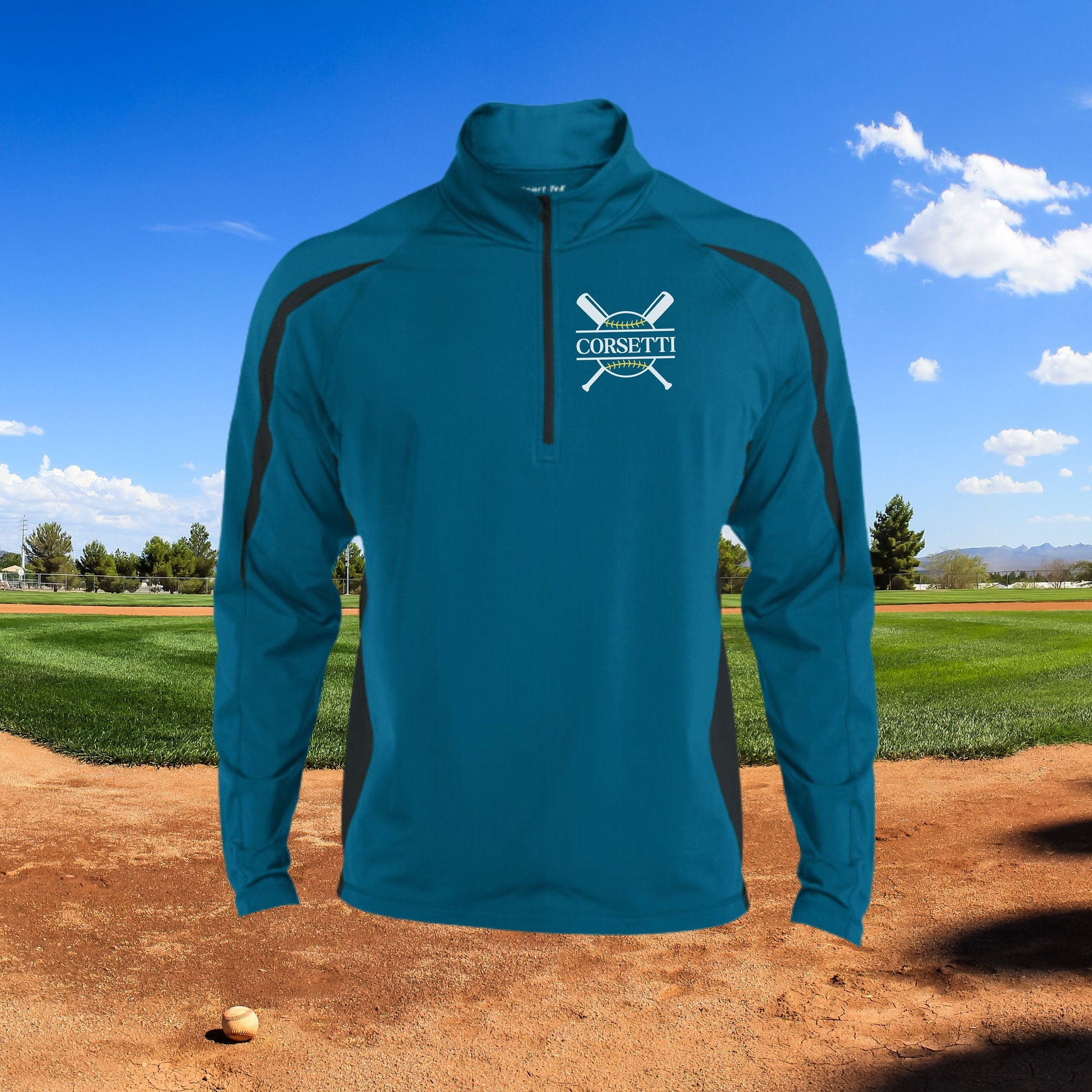 Personalized Softball Sweatshirt, Custom Half Zip Pullover Sweater, Custom Softball Gift, Perfect Softball Coach Gift, Softball Team Gift