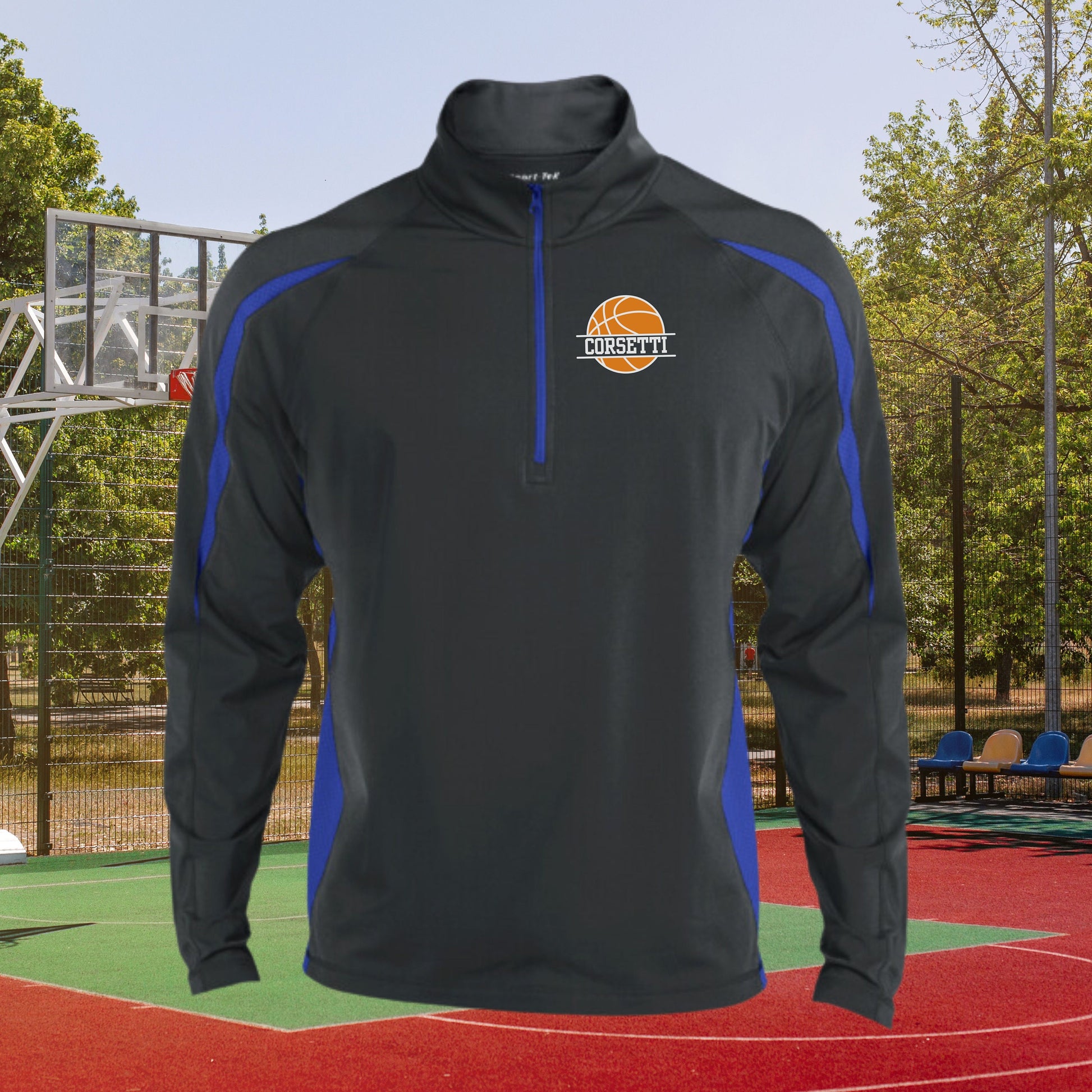 Personalized Basketball Sweatshirt, Custom Half Zip Pullover Sweater, Custom Basketball Gift, Basketball Coach Gift, Basketball Team Gift