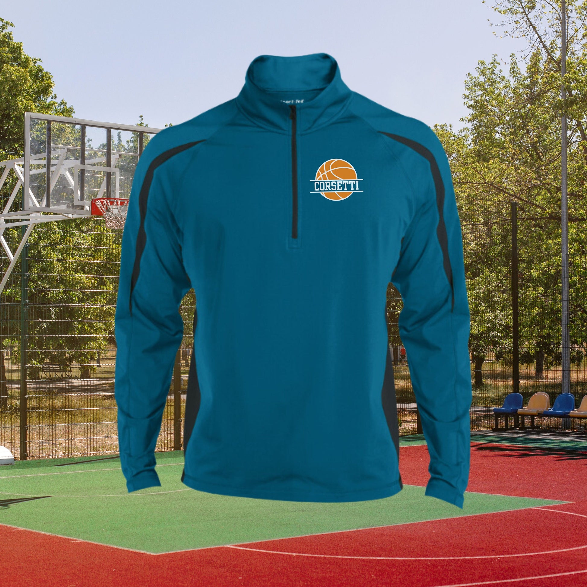 Personalized Basketball Sweatshirt, Custom Half Zip Pullover Sweater, Custom Basketball Gift, Basketball Coach Gift, Basketball Team Gift