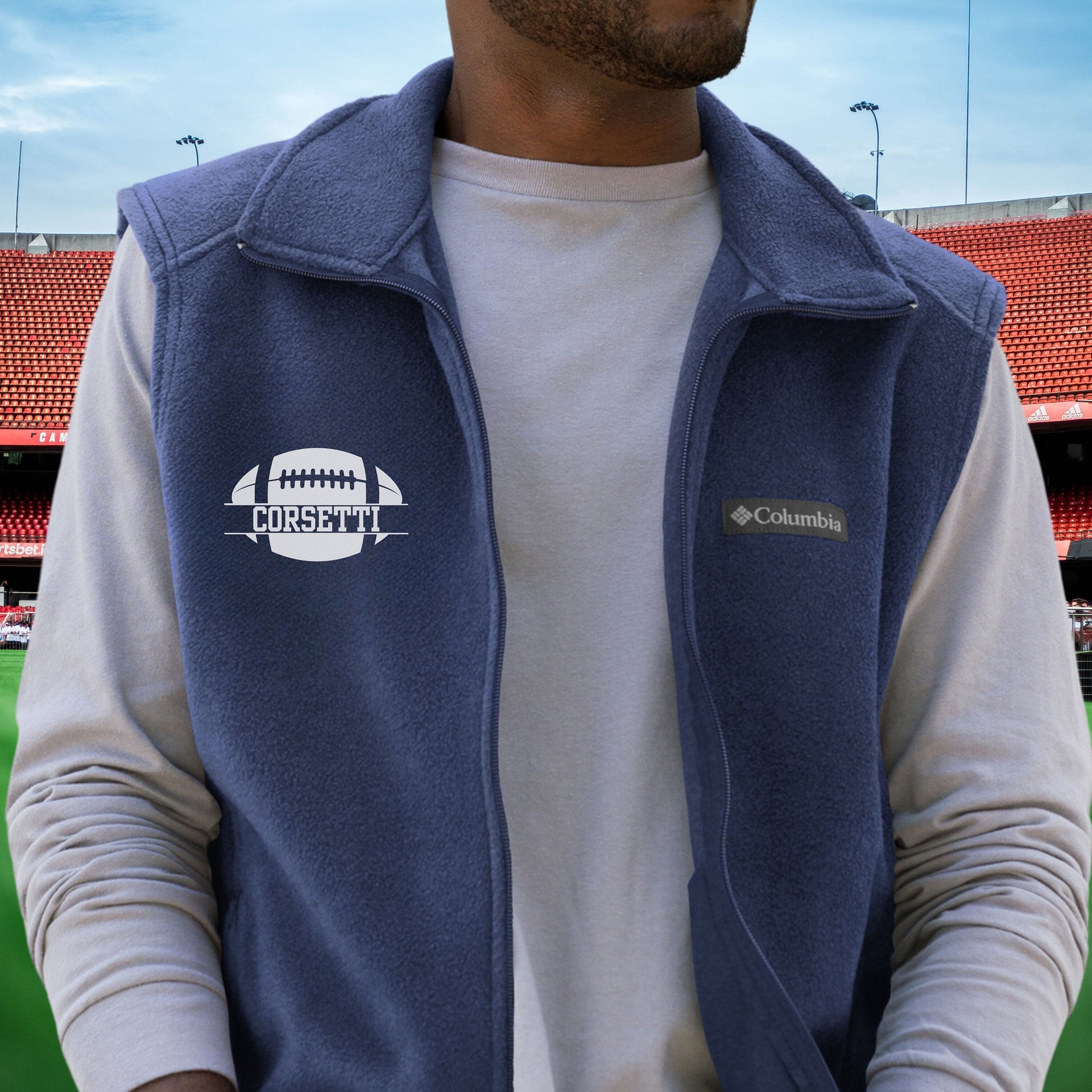 Custom Fleece Football Vest, Personalized Football Vest, Fleece Sweatshirt, Football Jacket, Football Sweatshirt, Football Team Gift, Coach