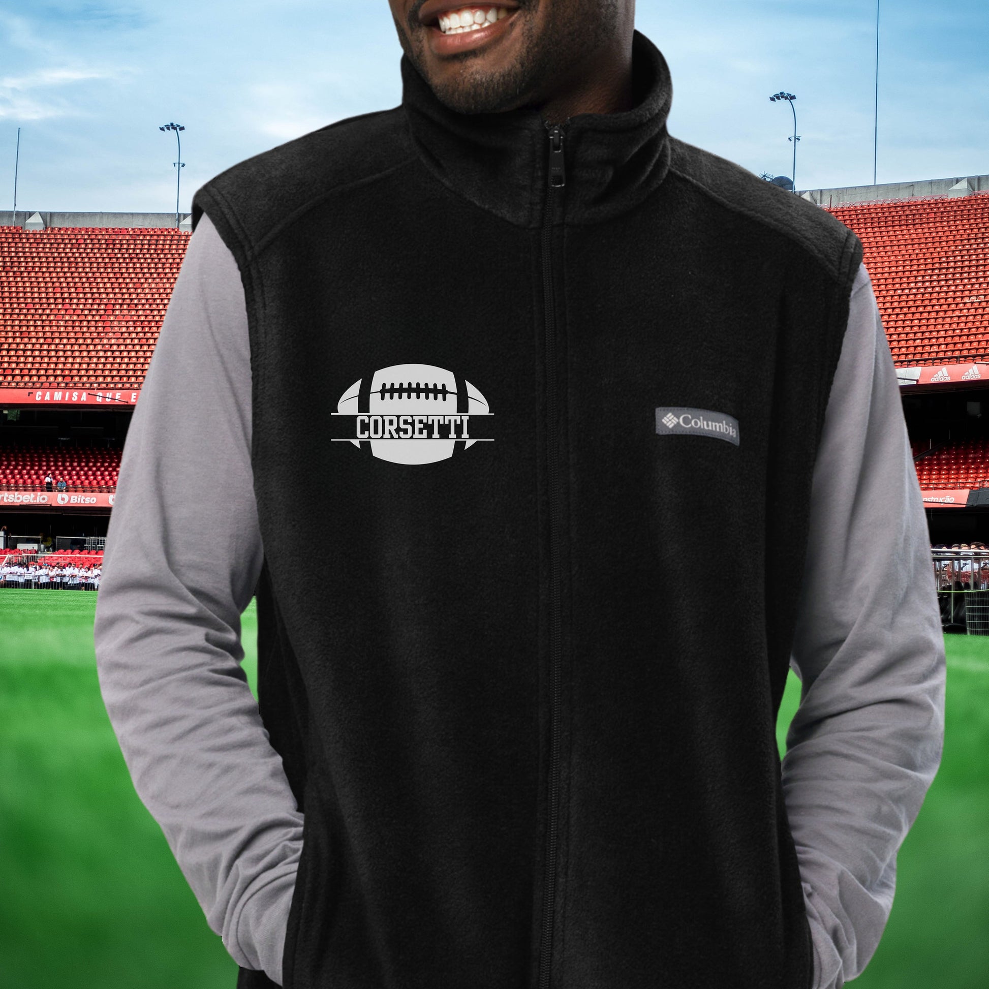 Custom Fleece Football Vest, Personalized Football Vest, Fleece Sweatshirt, Football Jacket, Football Sweatshirt, Football Team Gift, Coach