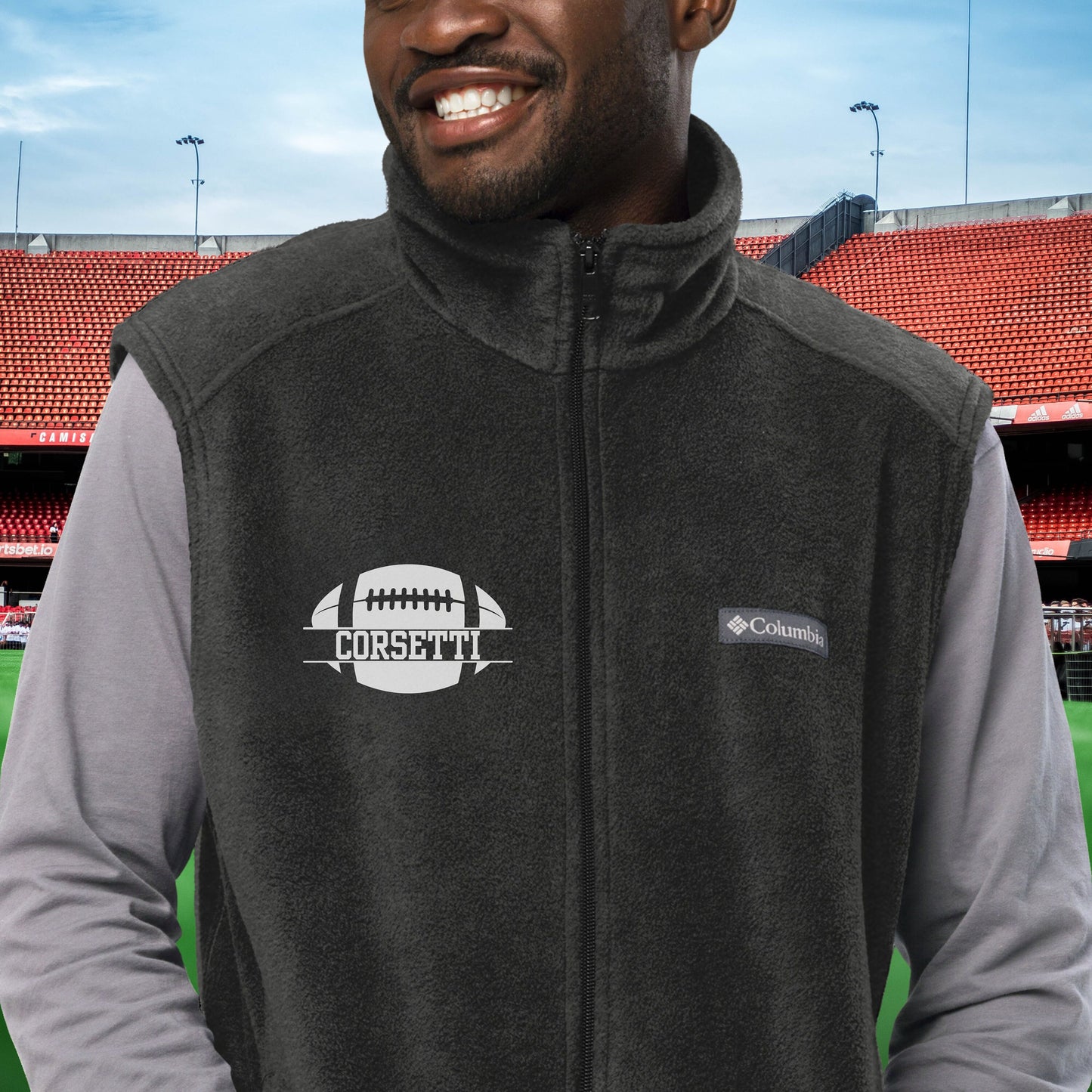 Custom Fleece Football Vest, Personalized Football Vest, Fleece Sweatshirt, Football Jacket, Football Sweatshirt, Football Team Gift, Coach