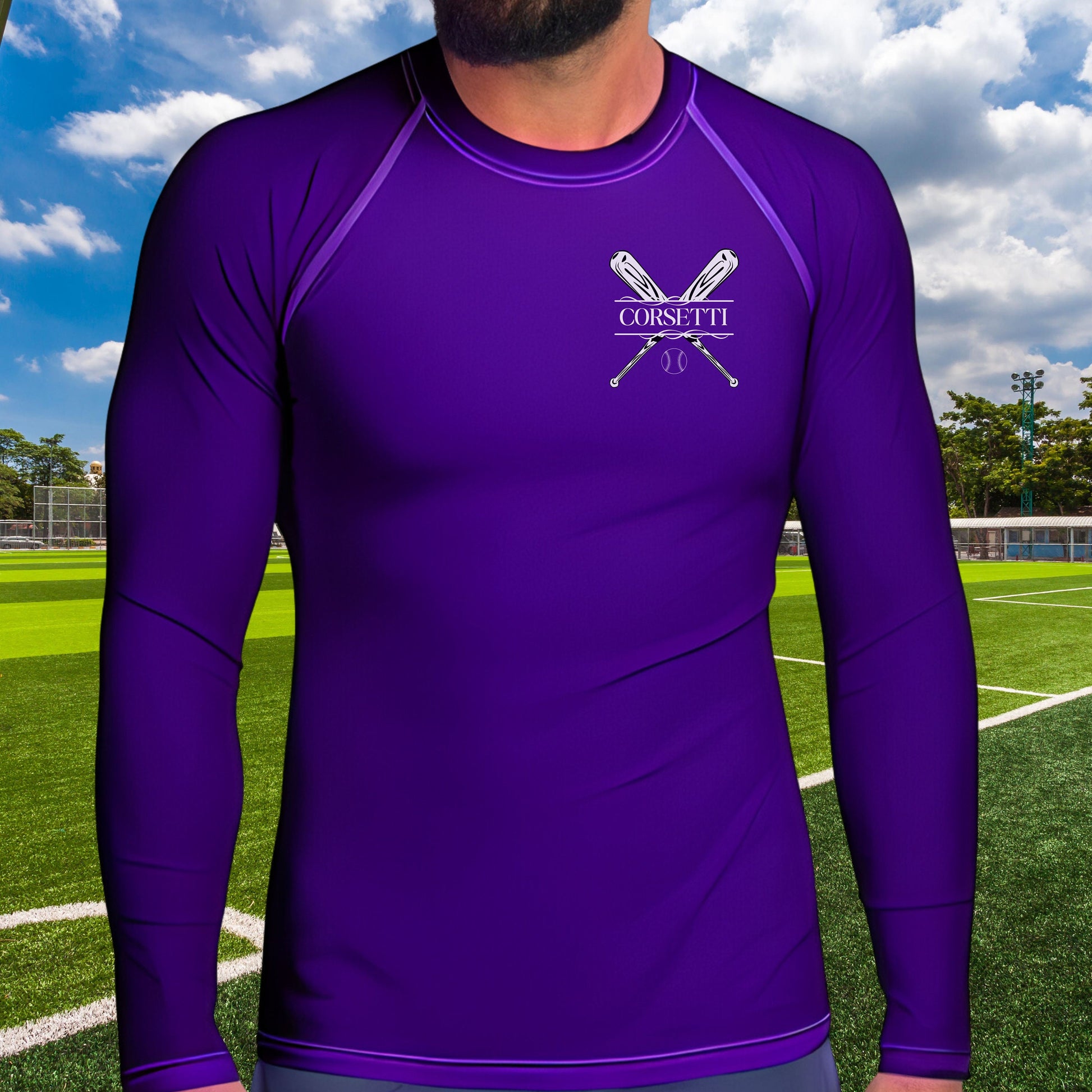Men's Custom Baseball Shirt, Personalized Rash Guard, Baseball Undershirt, Dry Fit Undershirt, Men's Spandex Athletic Shirt, Baseball Gift