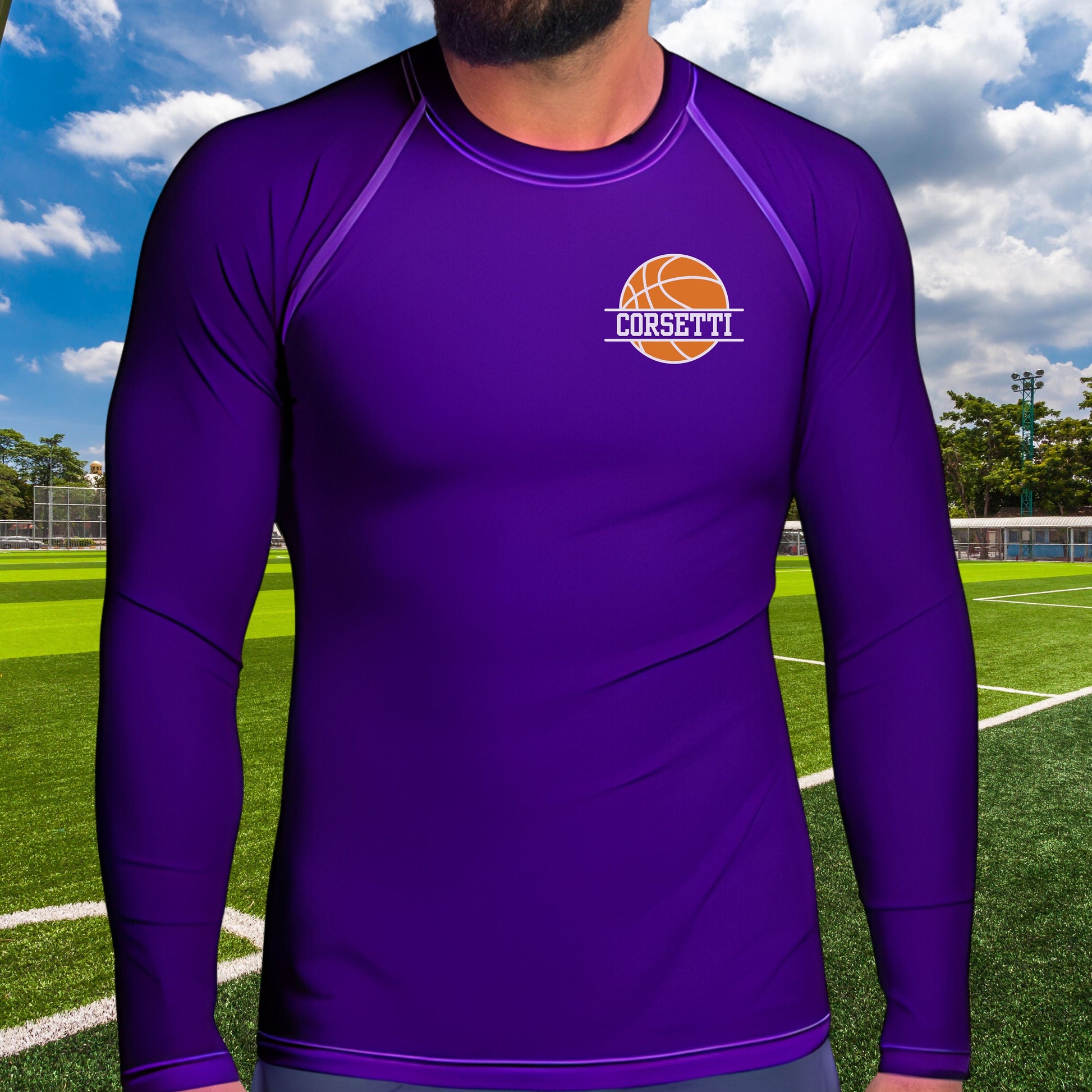 Men's Custom Basketball Shirt, Personalized Rash Guard, Basketball Undershirt, Dry Fit Undershirt, Men's Spandex Athletic Shirt, BBall Gift