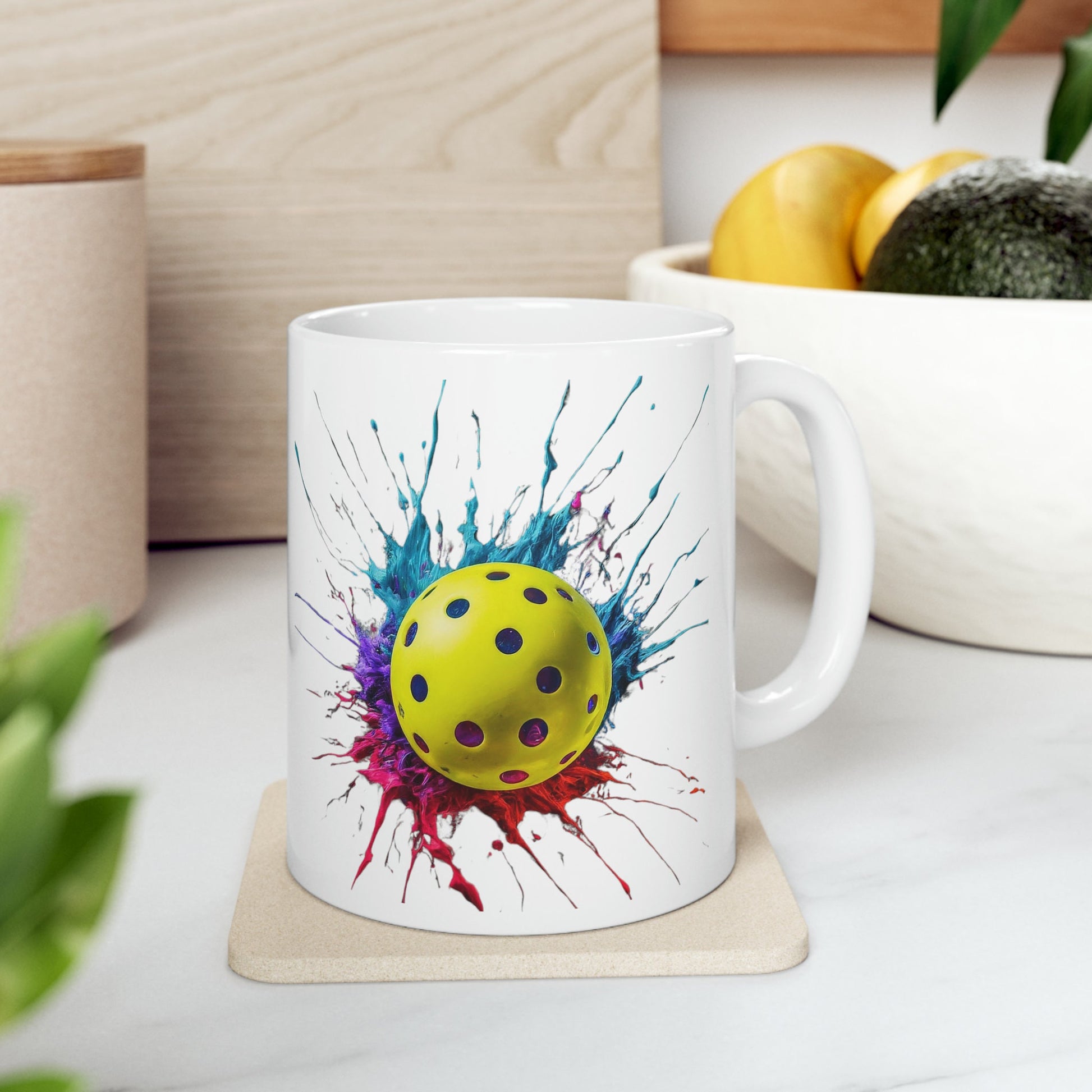 Colorful Pickleball Mug, Pickle Ball Coffee Mug, Pickleball Gifts, Gift for Dad, Gift for Grandfather, Pickleball Lover Gift, Gift for Mom