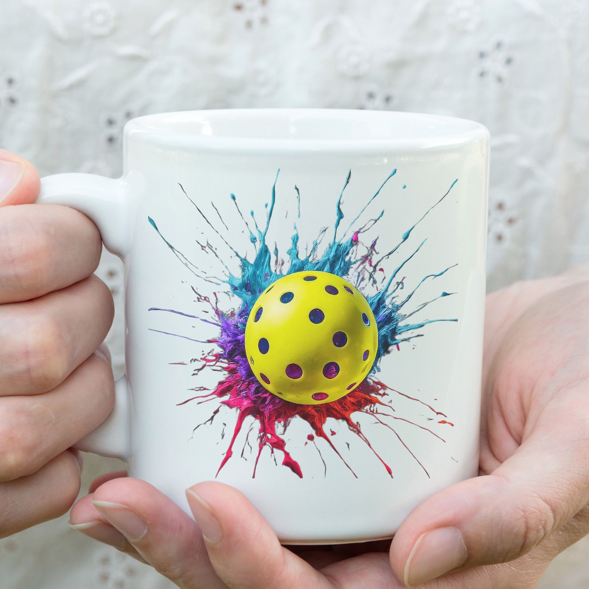 Colorful Pickleball Mug, Pickle Ball Coffee Mug, Pickleball Gifts, Gift for Dad, Gift for Grandfather, Pickleball Lover Gift, Gift for Mom