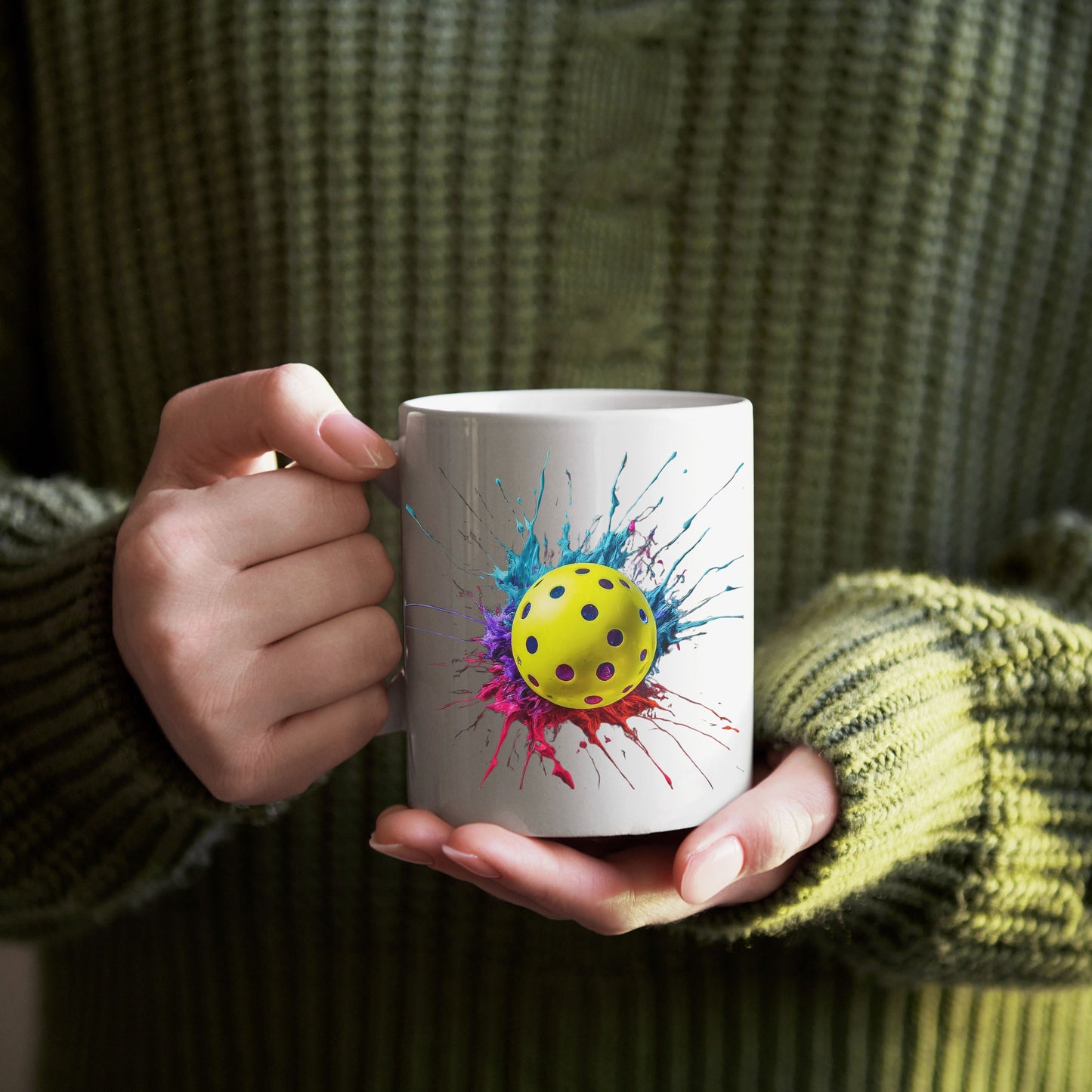 Colorful Pickleball Mug, Pickle Ball Coffee Mug, Pickleball Gifts, Gift for Dad, Gift for Grandfather, Pickleball Lover Gift, Gift for Mom