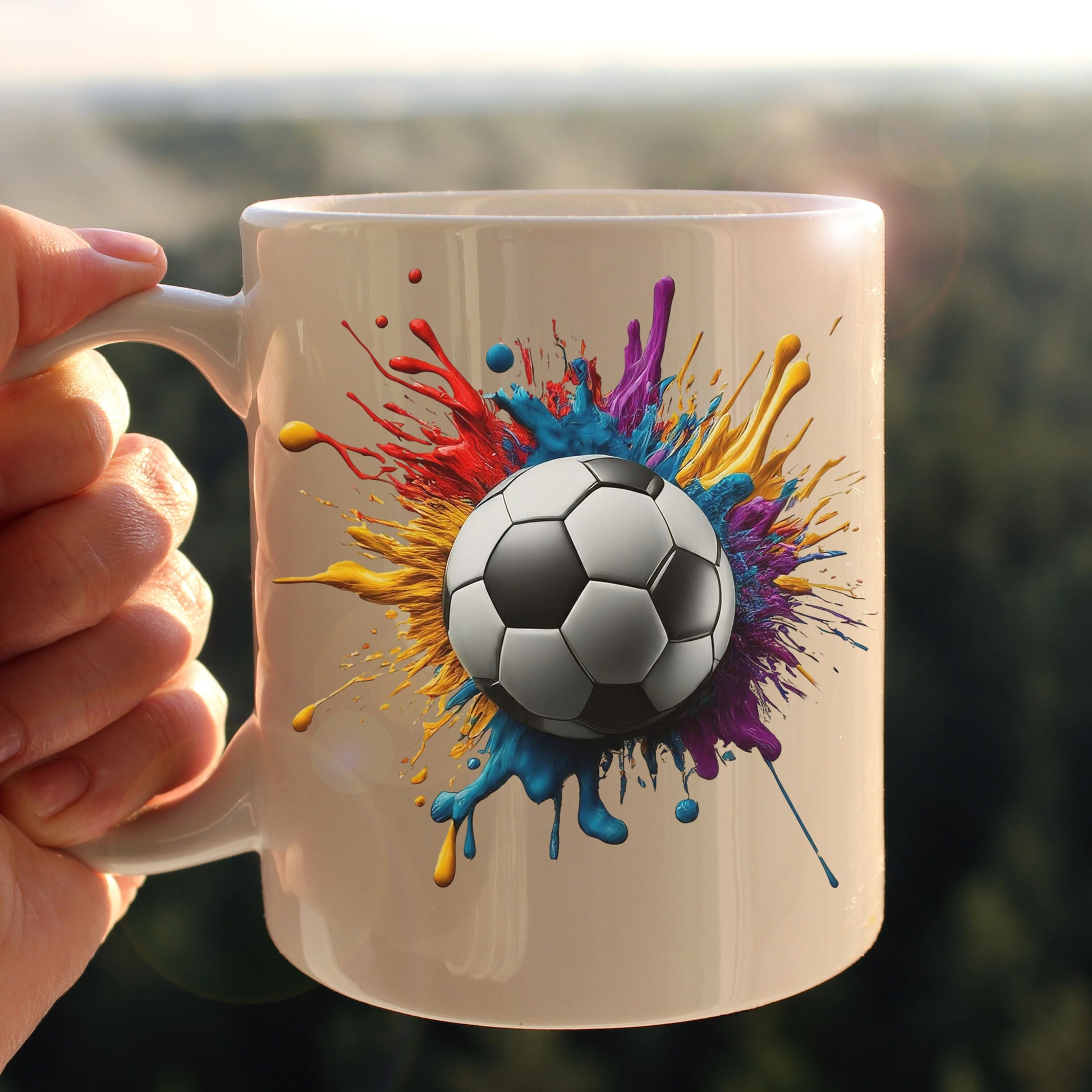 Colorful Soccer Mug, Soccer Coffee Mug, Soccer Team Gift, Soccer Coach Gift, Soccer Ball Mug, Gift for Soccer Player, Soccer Lover Gift