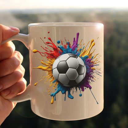 Colorful Soccer Mug, Soccer Coffee Mug, Soccer Team Gift, Soccer Coach Gift, Soccer Ball Mug, Gift for Soccer Player, Soccer Lover Gift
