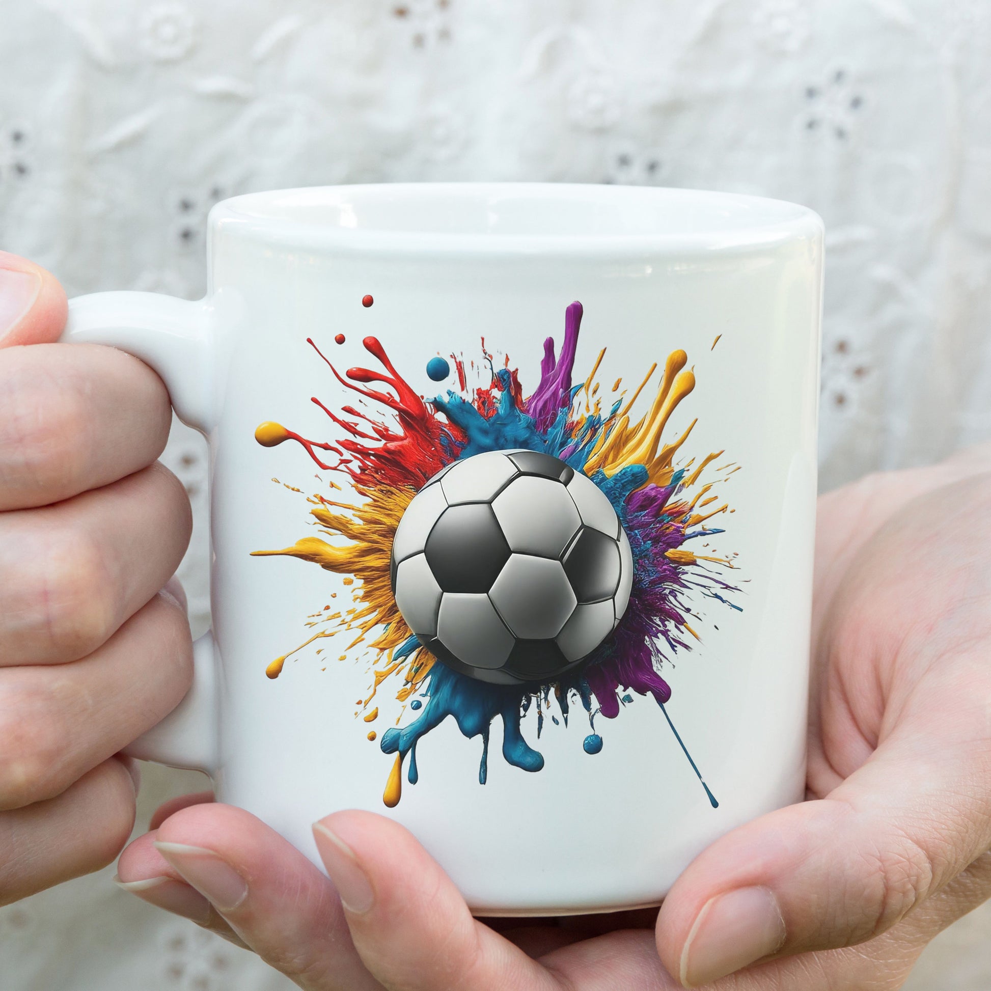 Colorful Soccer Mug, Soccer Coffee Mug, Soccer Team Gift, Soccer Coach Gift, Soccer Ball Mug, Gift for Soccer Player, Soccer Lover Gift