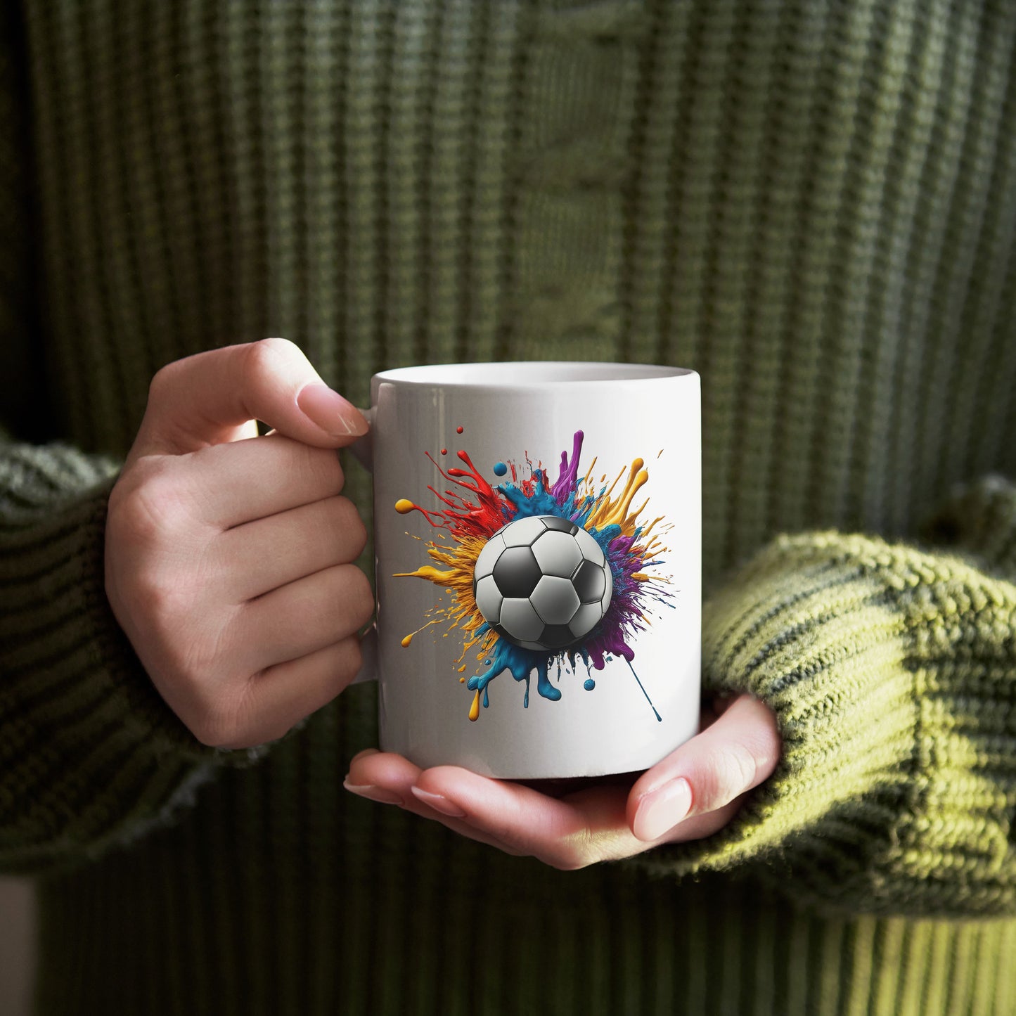 Colorful Soccer Mug, Soccer Coffee Mug, Soccer Team Gift, Soccer Coach Gift, Soccer Ball Mug, Gift for Soccer Player, Soccer Lover Gift