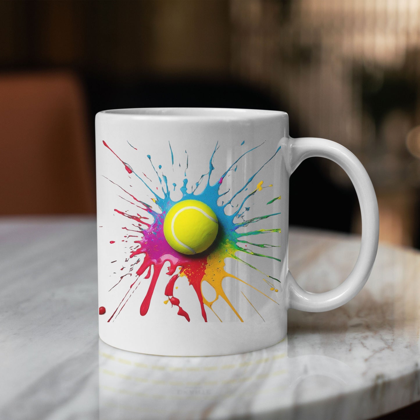 Colorful Tennis Mug, Tennis Coffee Mug, Tennis Team Gift, Tennis Coach Gift, Tennis Ball Mug, Gift for Tennis Player, Tennis Lover Gift