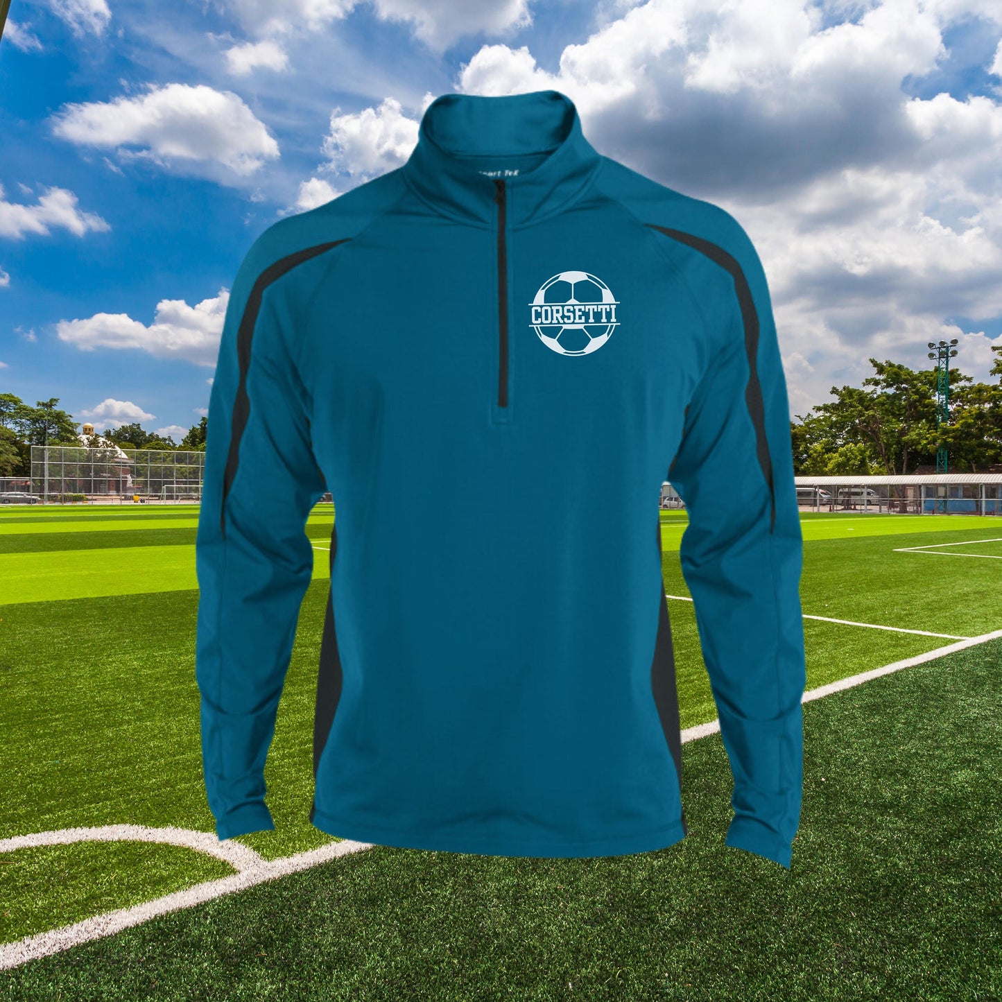 Personalized Soccer Sweatshirt, Custom Half Zip Pullover Sweater, Custom Soccer Gift, Soccer Coach Gift, Soccer Team Gift, Soccer Monogram