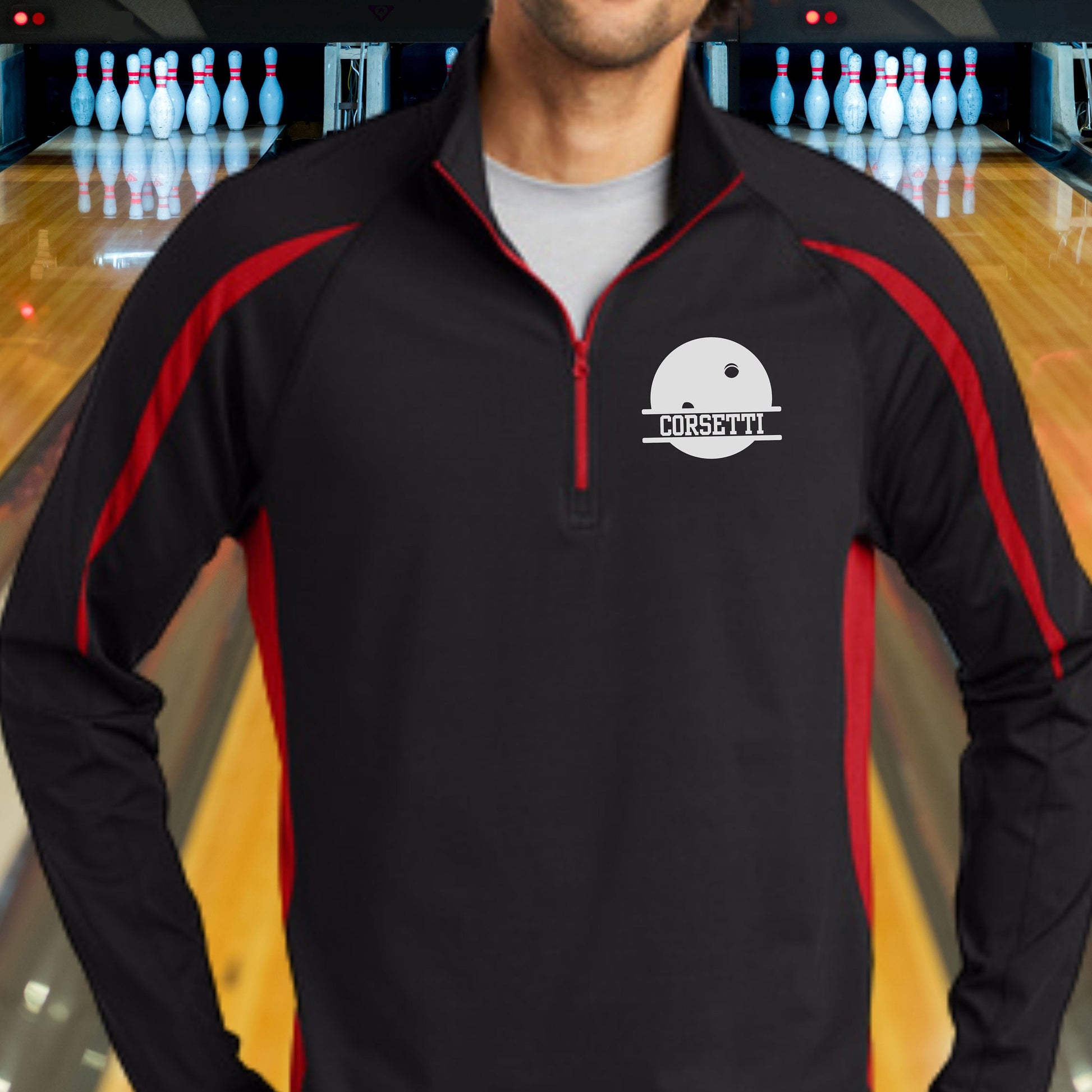 Personalized Bowling Sweatshirt, Custom Half Zip Pullover Sweater, Custom Bowler Gift, Bowling Shirt, Bowling Team Gift, Bowling Monogram