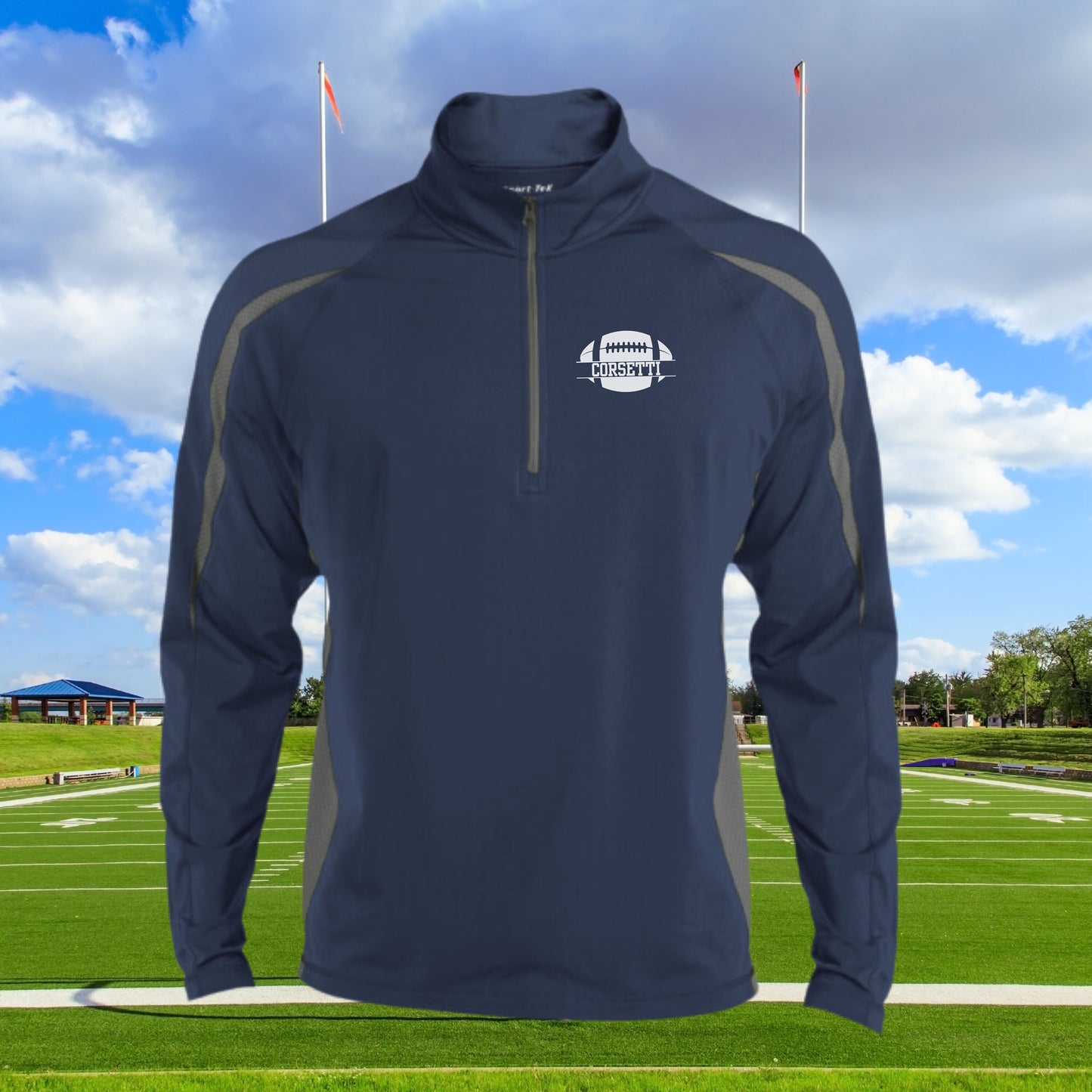 Personalized Football Sweatshirt, Custom Half Zip Pullover Sweater, Custom Football Gift, Perfect Football Coach Gift, Football Team Gift