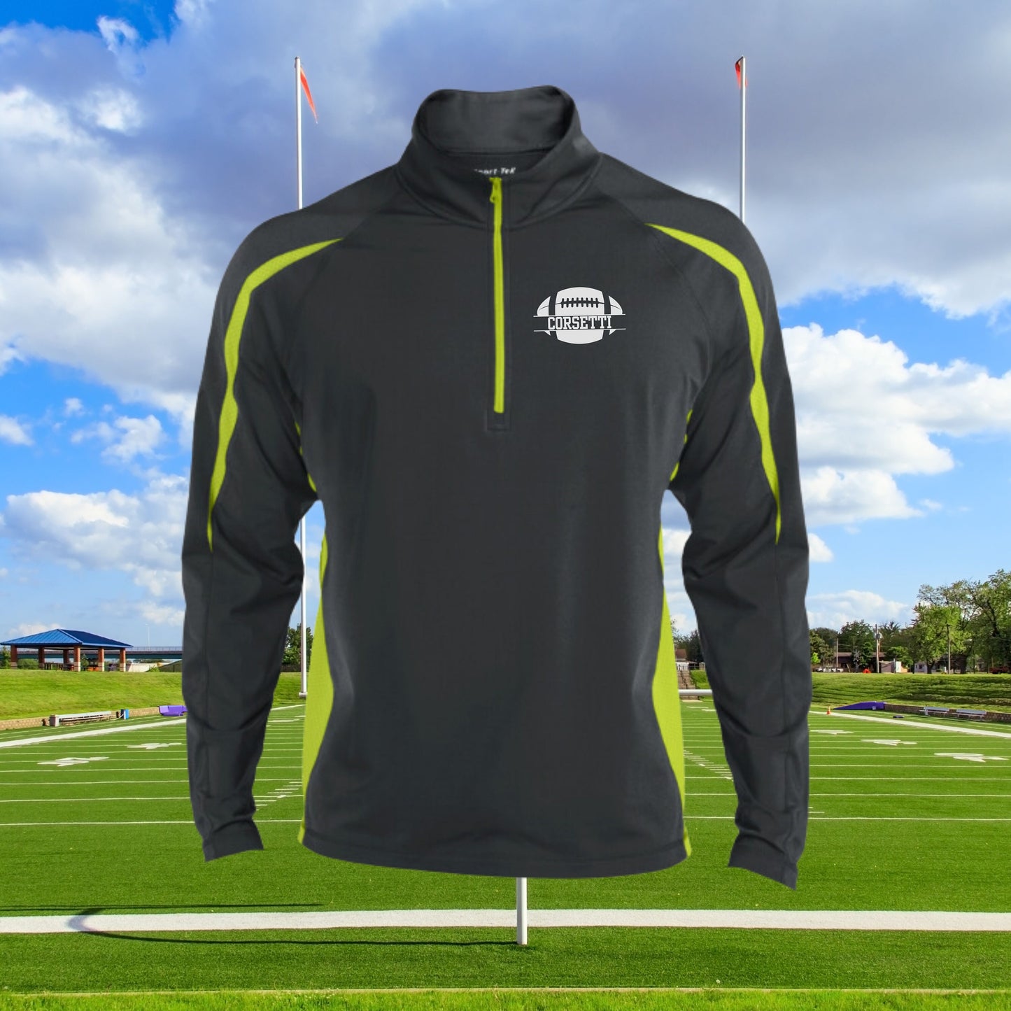 Personalized Football Sweatshirt, Custom Half Zip Pullover Sweater, Custom Football Gift, Perfect Football Coach Gift, Football Team Gift