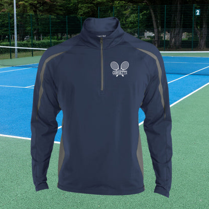 Personalized Tennis Sweatshirt, Custom Half Zip Pullover Sweater, Custom Tennis Gift, Tennis Coach Gift, Tennis Team Gift, Tennis Monogram