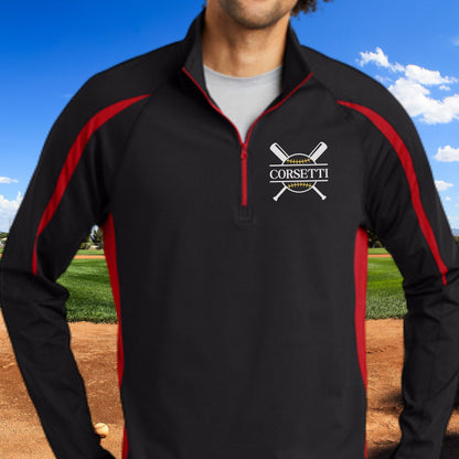 Personalized Softball Sweatshirt, Custom Half Zip Pullover Sweater, Custom Softball Gift, Perfect Softball Coach Gift, Softball Team Gift