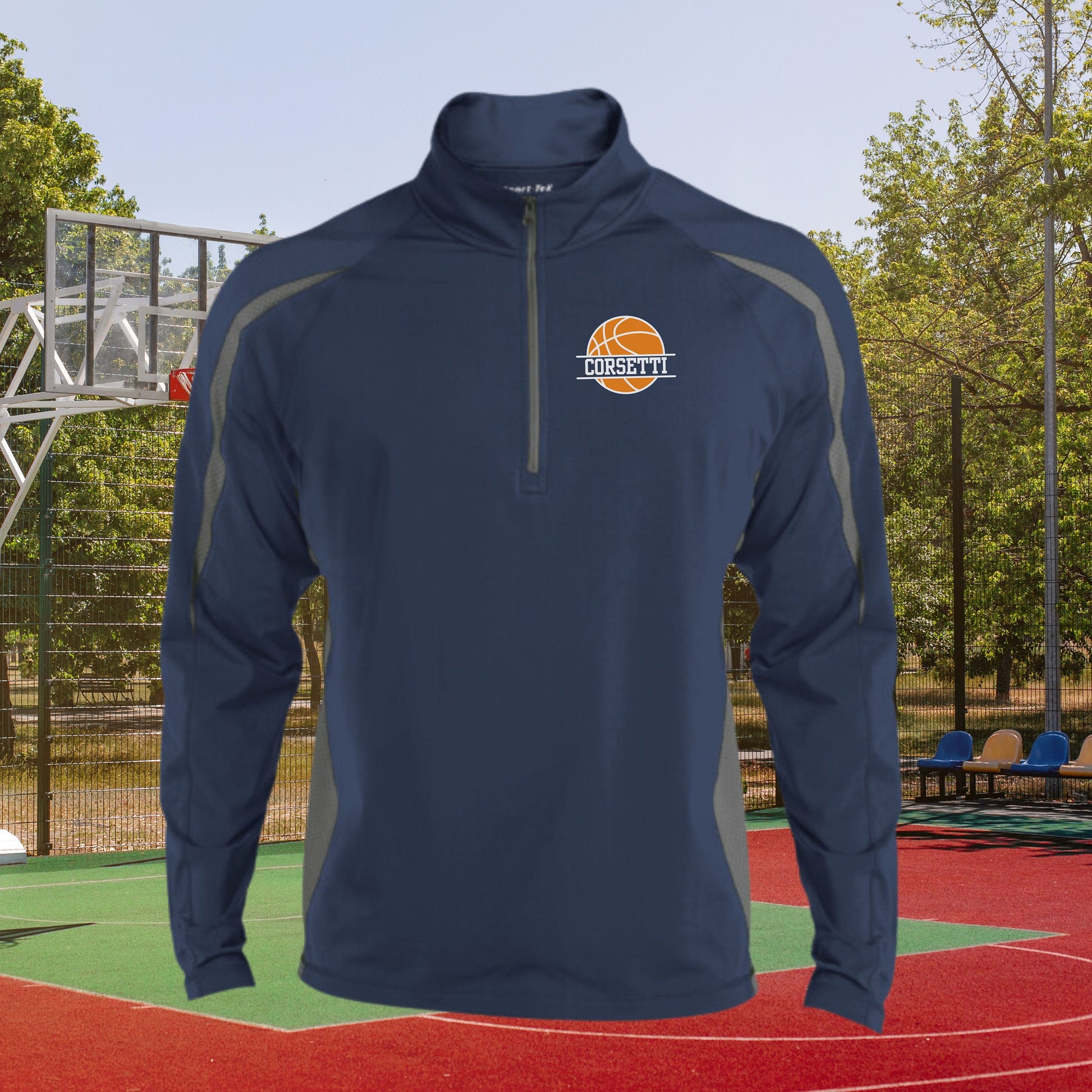 Personalized Basketball Sweatshirt, Custom Half Zip Pullover Sweater, Custom Basketball Gift, Basketball Coach Gift, Basketball Team Gift
