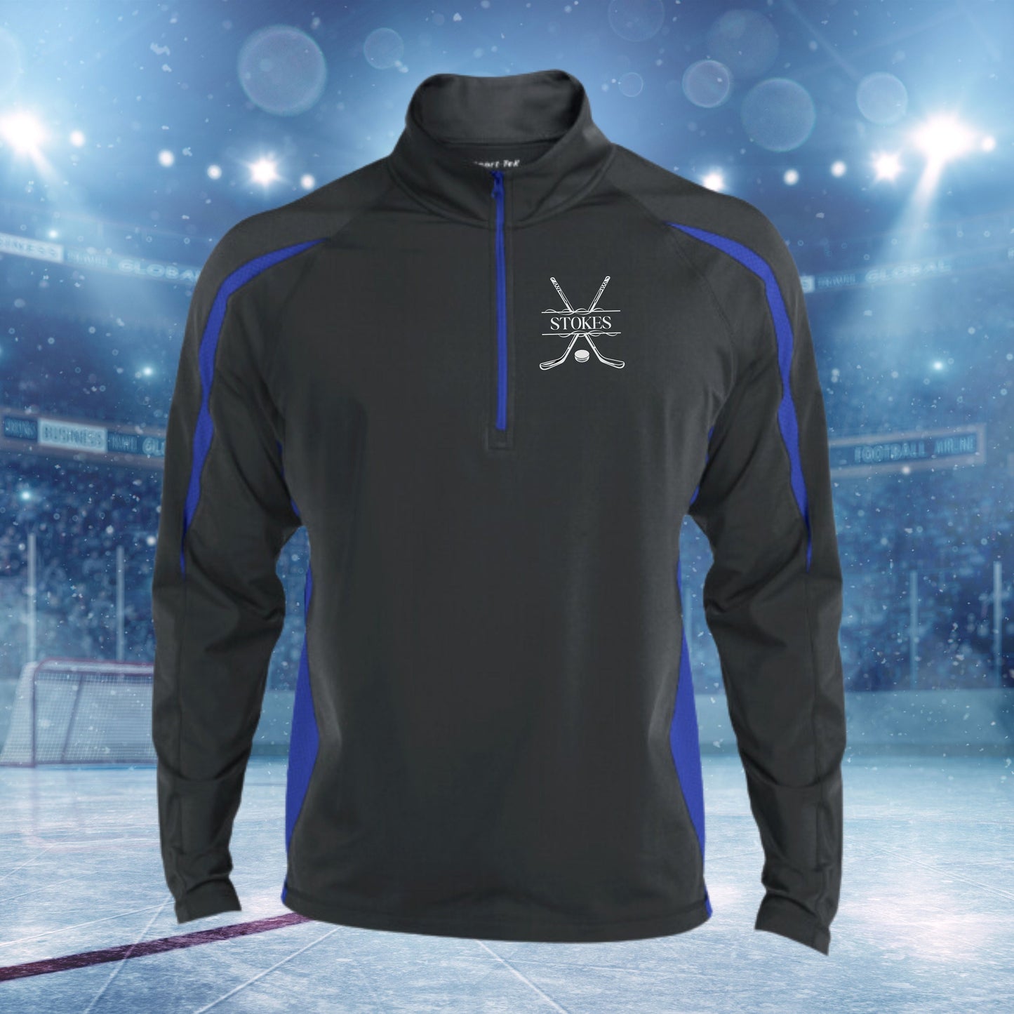 Personalized Hockey Sweatshirt, Custom Half Zip Pullover Sweater, Custom Hockey Gift, Hockey Coach Gift, Hockey Team Gift, Hockey Monogram