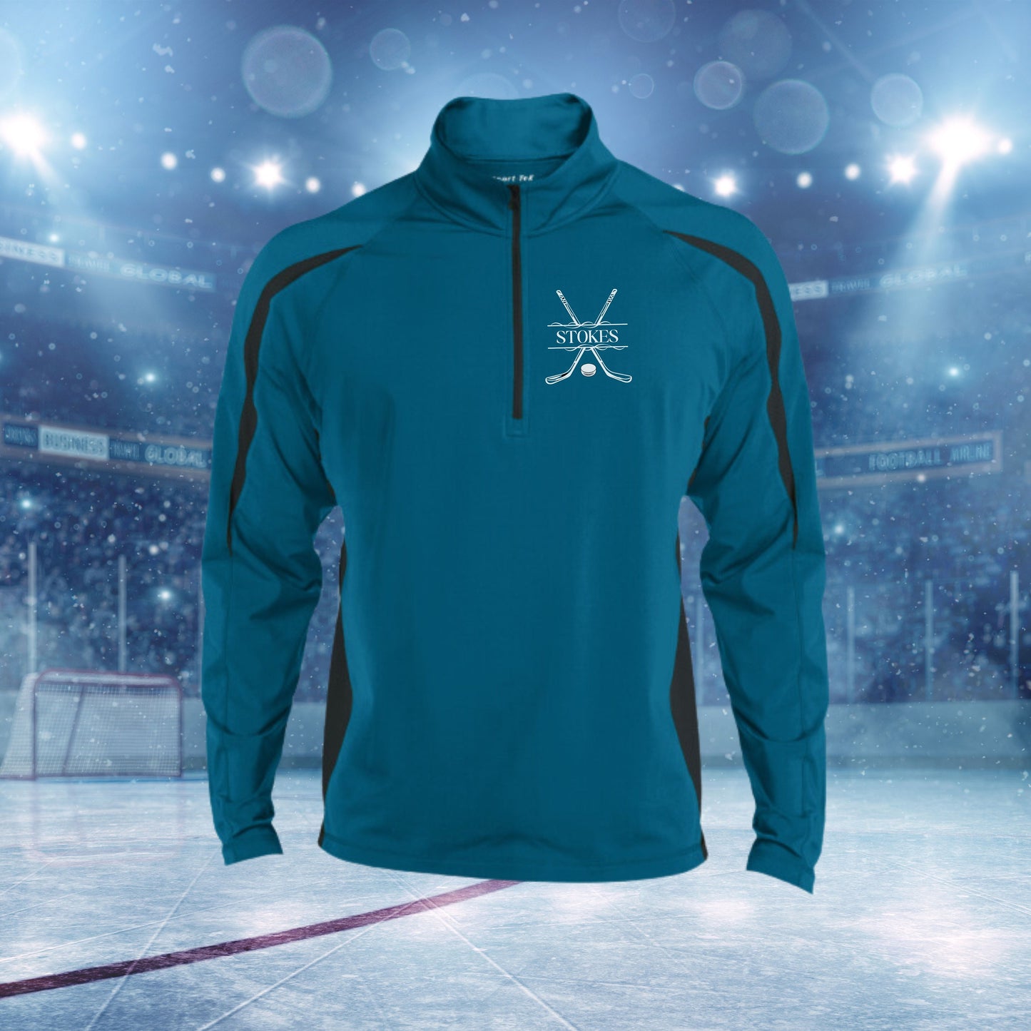 Personalized Hockey Sweatshirt, Custom Half Zip Pullover Sweater, Custom Hockey Gift, Hockey Coach Gift, Hockey Team Gift, Hockey Monogram