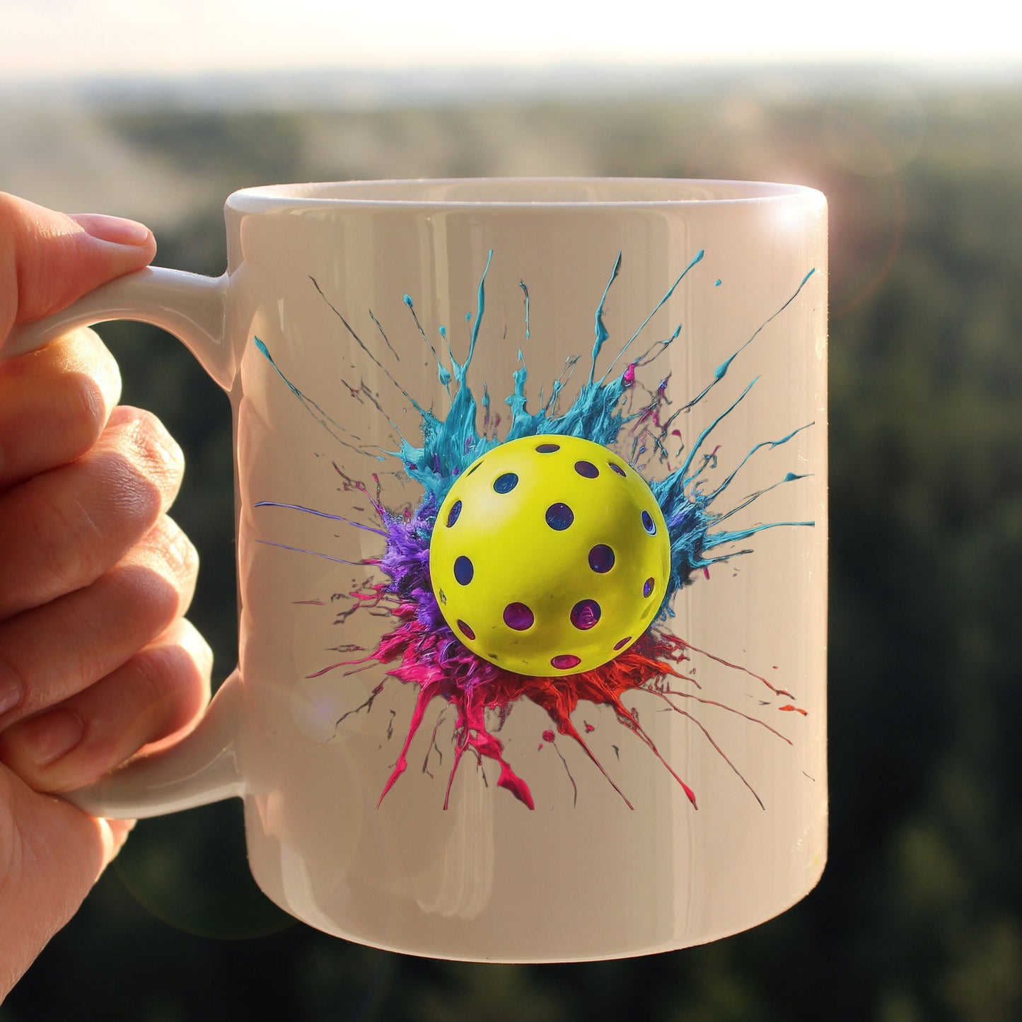 Colorful Pickleball Mug, Pickle Ball Coffee Mug, Pickleball Gifts, Gift for Dad, Gift for Grandfather, Pickleball Lover Gift, Gift for Mom