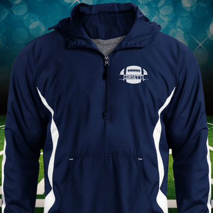 Personalized Football Jacket, Custom Half-Zip Anorak, Custom Football Gift, Football Coach Gift, Football Team Gift, Football Monogram