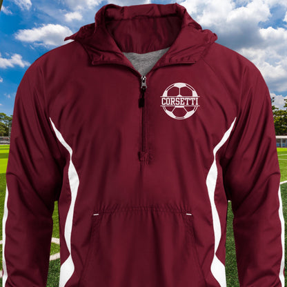 Personalized Soccer Jacket, Custom Half-Zip Anorak, Custom Soccer Gift, Soccer Coach Gift, Soccer Team Gift, Soccer Monogram, Gift for Son