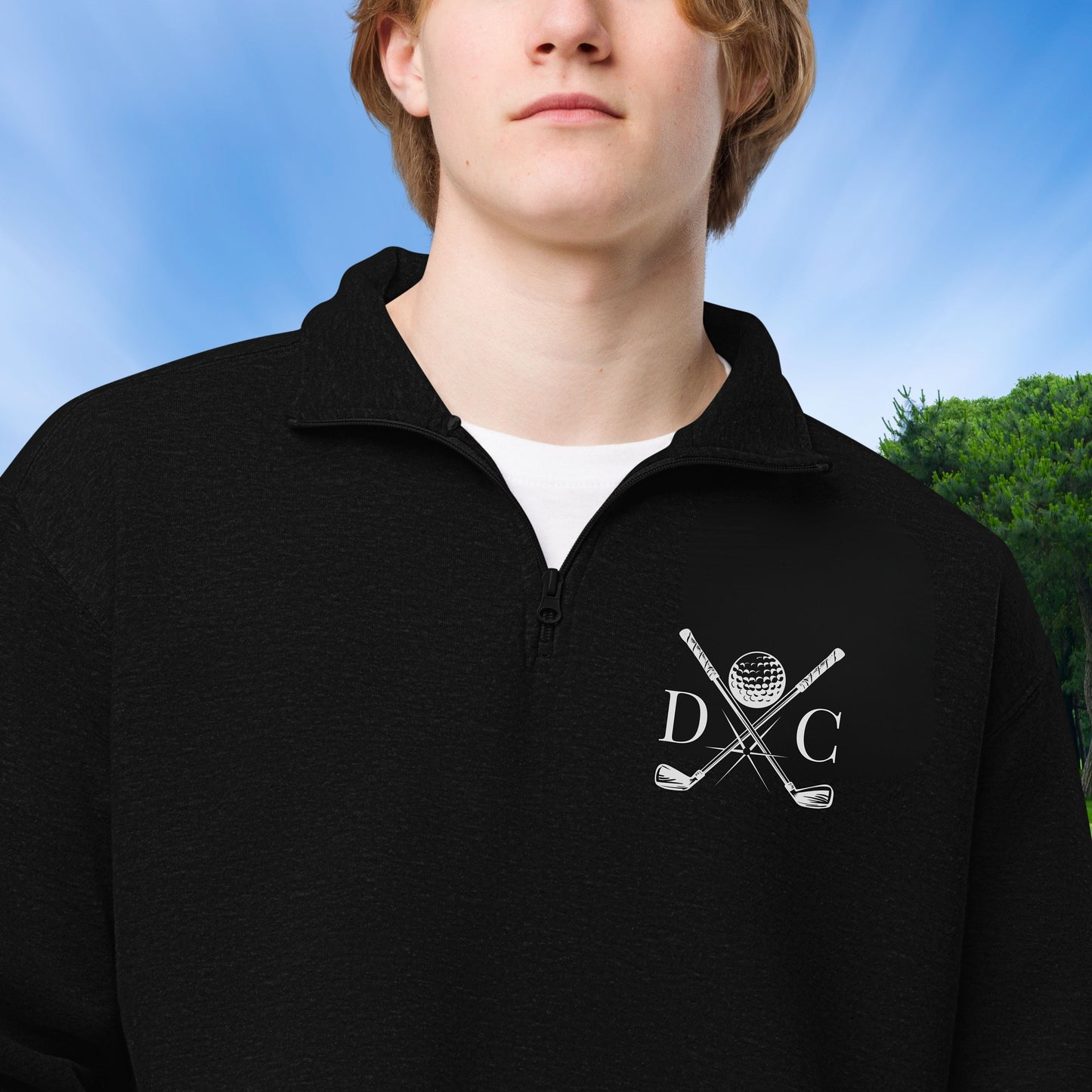 Personalized Fleece Golf Quarter-Zip, Quarter Zip Pullover Sweater, Custom Golf Gift, Gift for Husband, Gift for Golfer, Golf Gift for Men