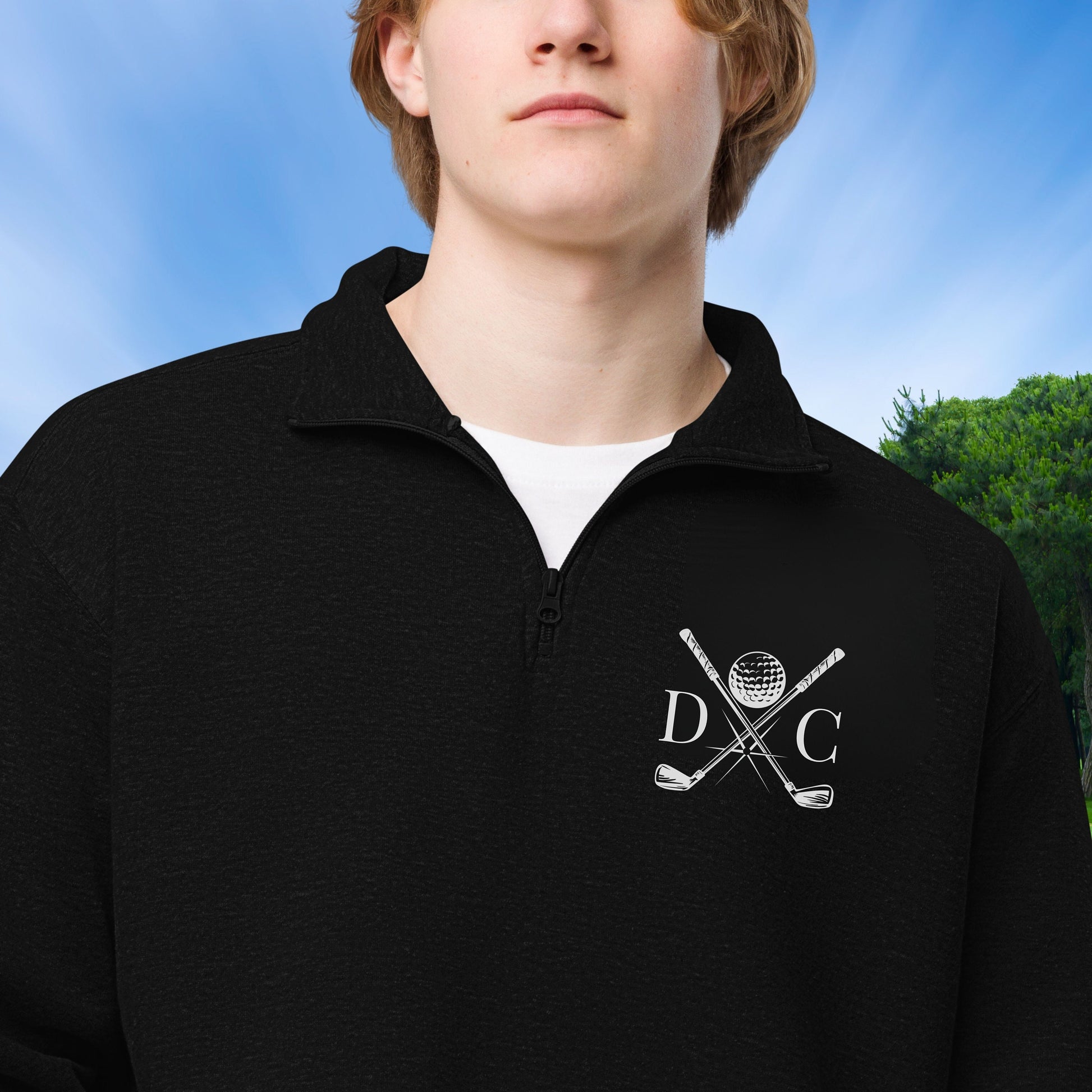 Personalized Fleece Golf Quarter-Zip, Quarter Zip Pullover Sweater, Custom Golf Gift, Gift for Husband, Gift for Golfer, Golf Gift for Men