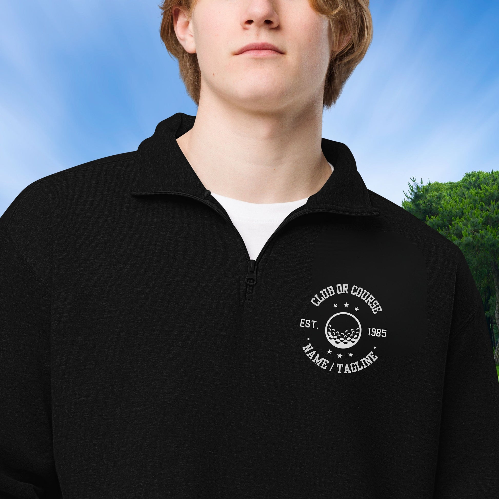 Personalized Fleece Golf Quarter-Zip, Pullover Sweater, Custom Golf Gift, Gift for Husband, Club Logo, Golf Gift for Men, Golf Tournament