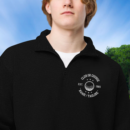 Personalized Fleece Golf Quarter-Zip, Pullover Sweater, Custom Golf Gift, Gift for Husband, Club Logo, Golf Gift for Men, Golf Tournament