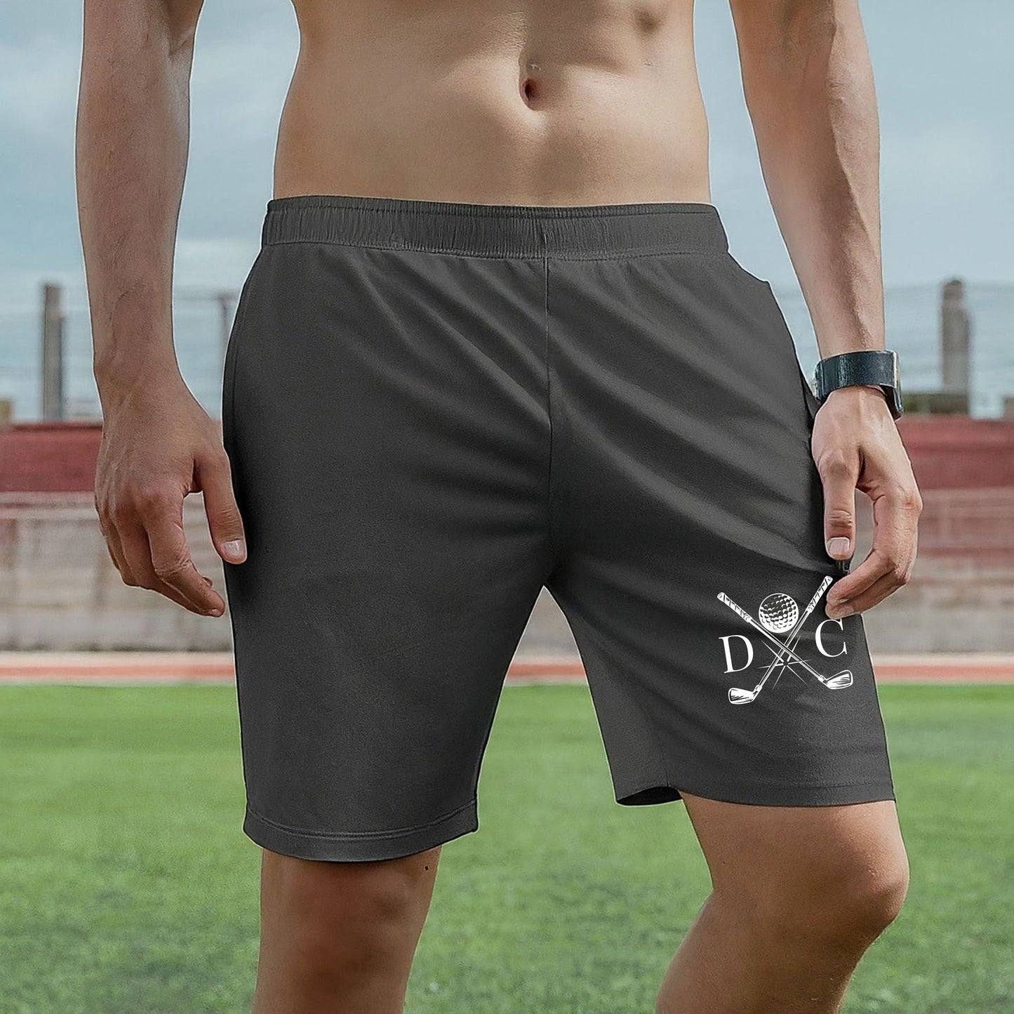 Custom Monogrammed Sport Shorts, Personalized Golf Shorts, Customized Shorts for Golfer, Gift for Dad, Father, Golf Gift for Men, Golf Short