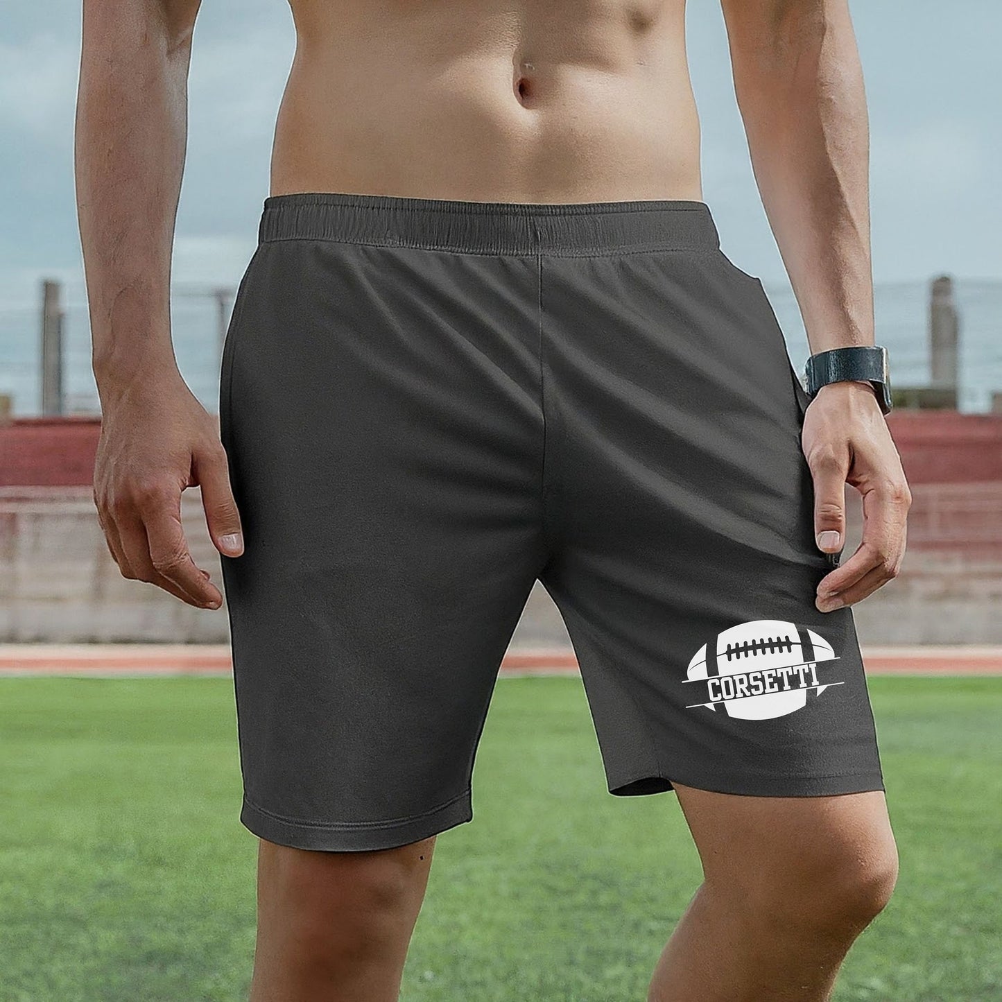 Custom Monogrammed Football Shorts, Personalized Football Practice Shorts, Customized Shorts, Football Team Shorts, Football Coach Gift