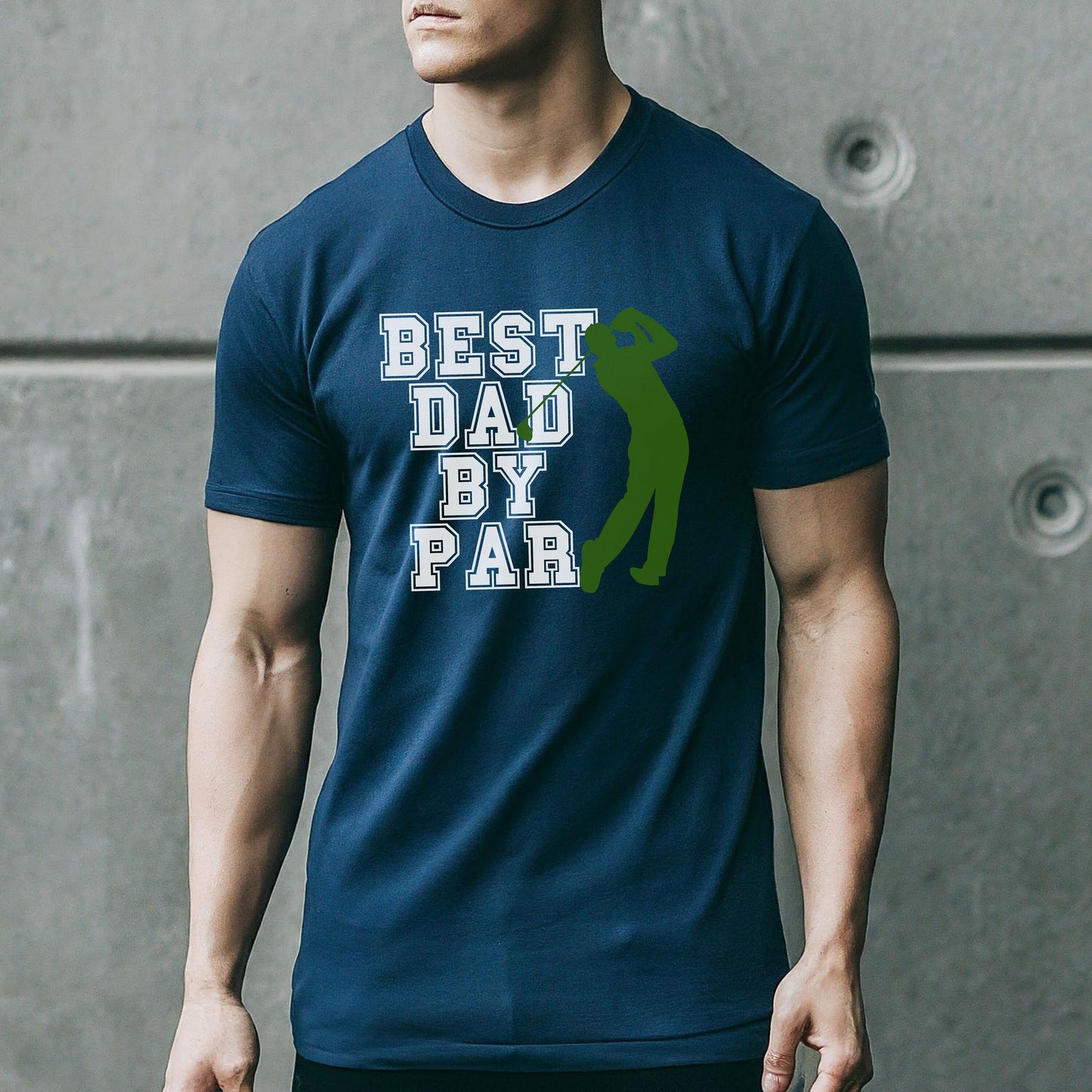 a man wearing a t - shirt that says best dad by par