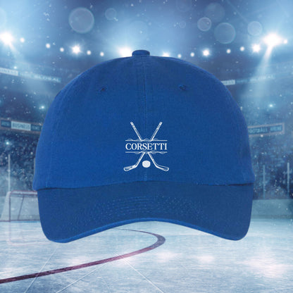 Kids Personalized Hockey Hat, Youth Custom Hockey Hat, Hockey Baseball Cap, Kids Custom Logo Hat, Hockey Monogram Hat, Child Baseball Hat